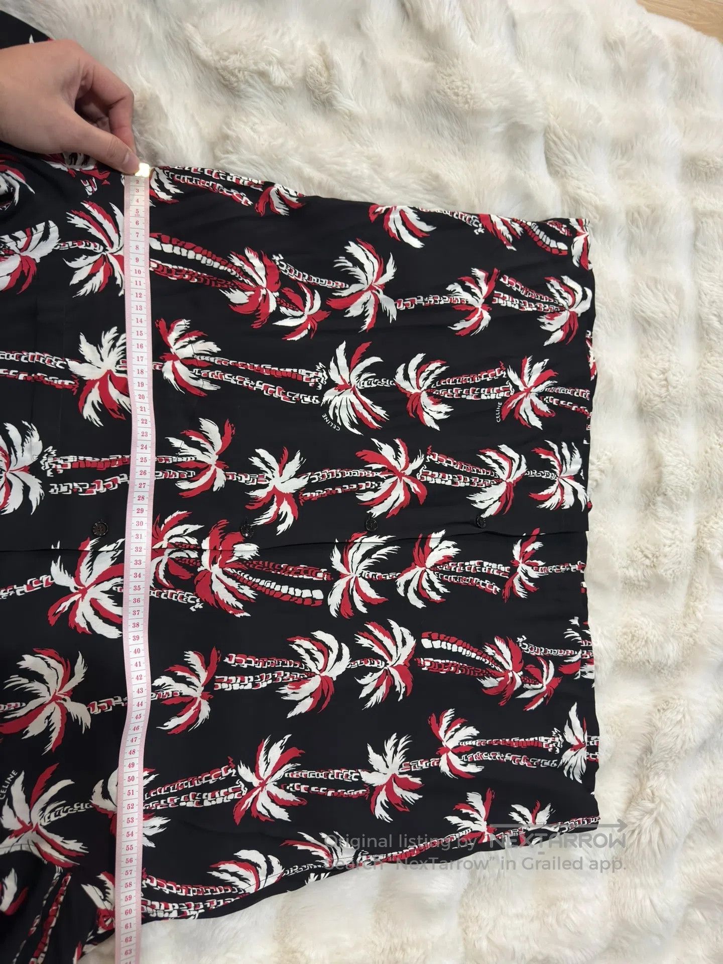 Celine CELINE Palm Tree Men's Short Sleeve Shirt| Size US XXS / EU 40 - 8 Thumbnail