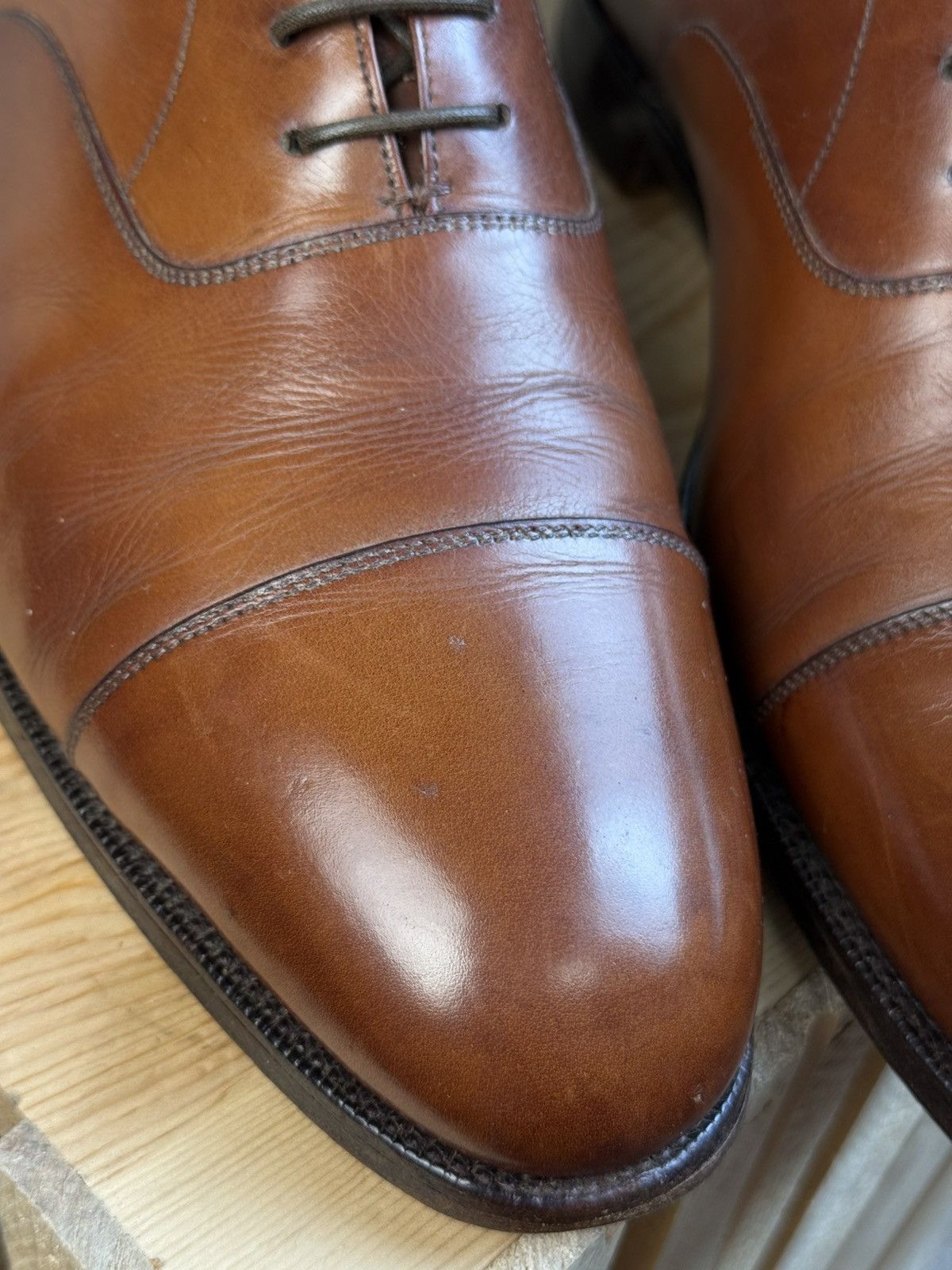 Edward Green Edward Green Chelsea Brown Oxford Leather Shoes UK10 US11 Size US 11 / EU 44 - 9 Thumbnail
