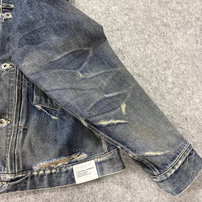 Neighborhood Neighborhood Distressed Destroyed Denim Jacket Size US L / EU 52-54 / 3 - 6 Thumbnail