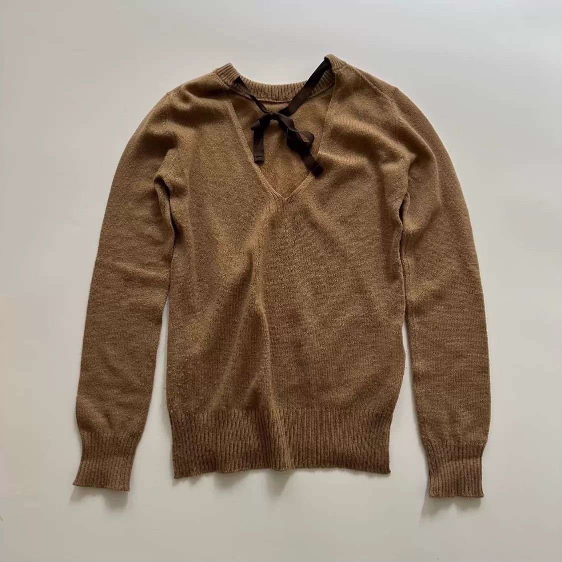 Prada Prada Vintage Cashmere Knit Sweater Back Tie Clean Size XS / US 0-2 / IT 36-38 - 5 Thumbnail