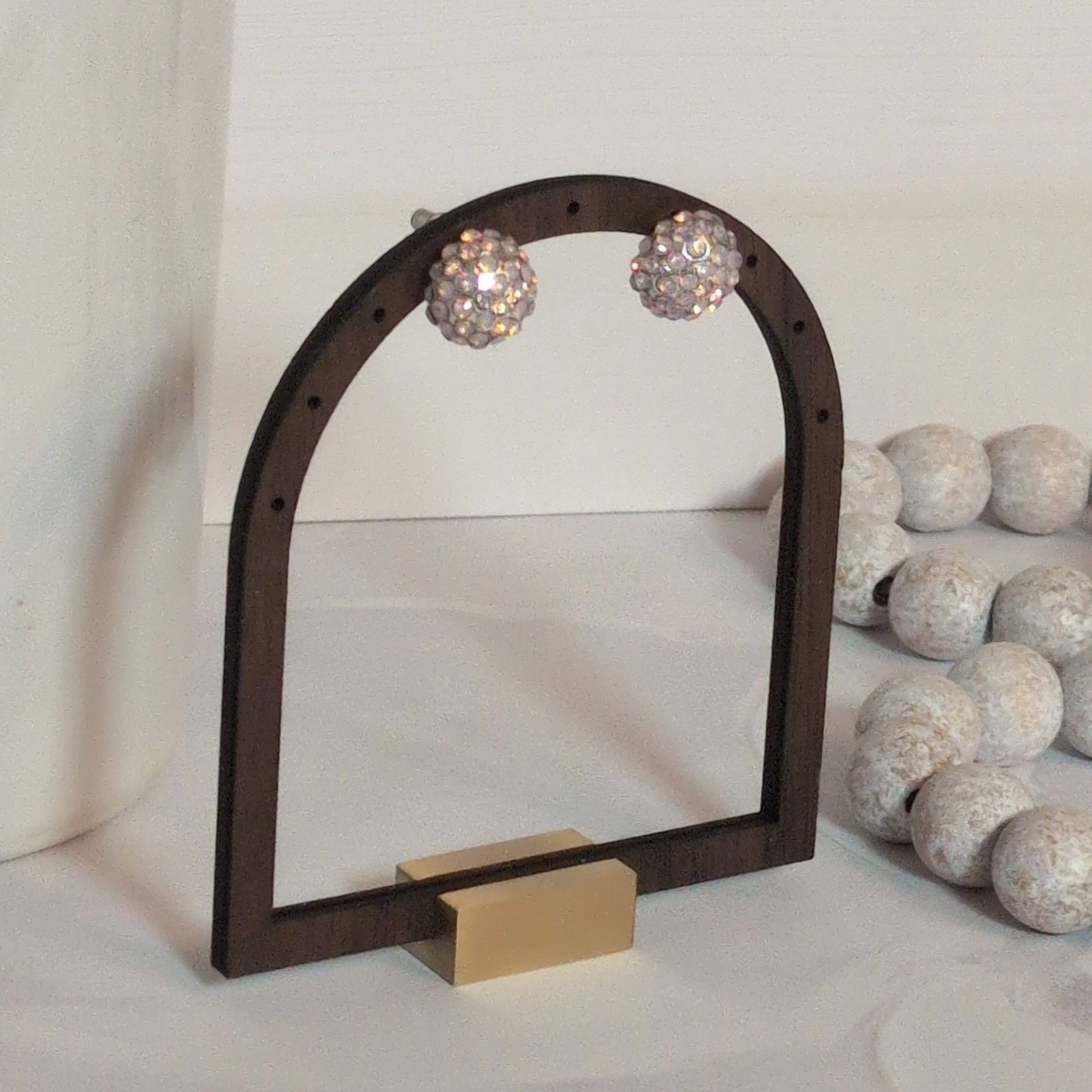 Other VTG 1980s Silver-Tone Rhinestone Cabochon Button Earrings Size ONE SIZE - 2 Thumbnail