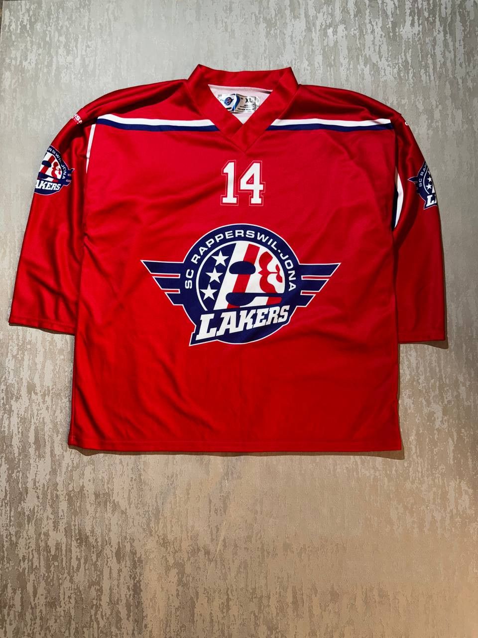 NHL SIGNED Rapperswil Lakers #14 SALAMIN Heim Hockey jersey XL Size US XL / EU 56 / 4 - 1 Thumbnail