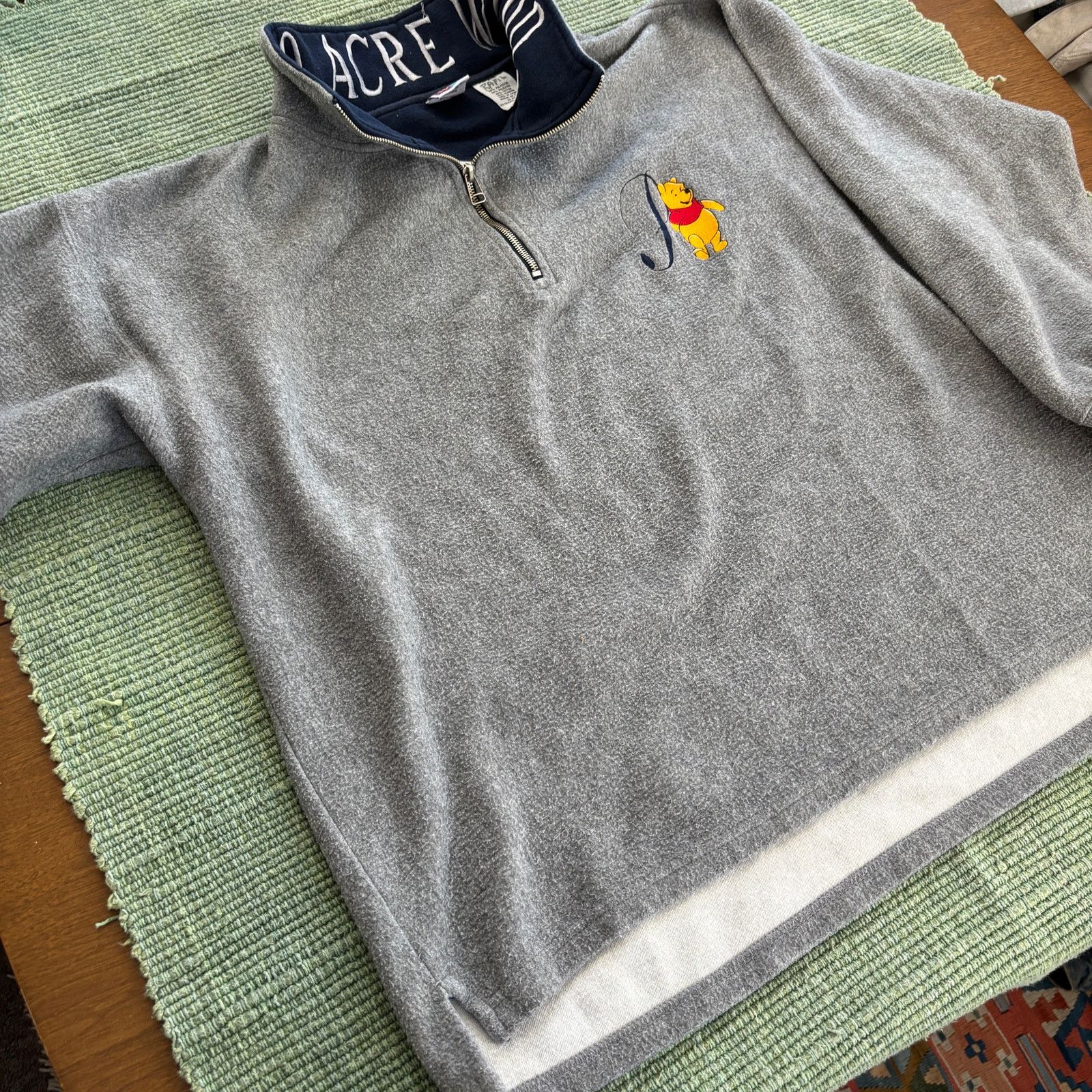 Vintage Vintage Winnie The Pooh Gray Fleece Quarterzip Sweatshirt Size US XL / EU 56 / 4 - 7 Thumbnail