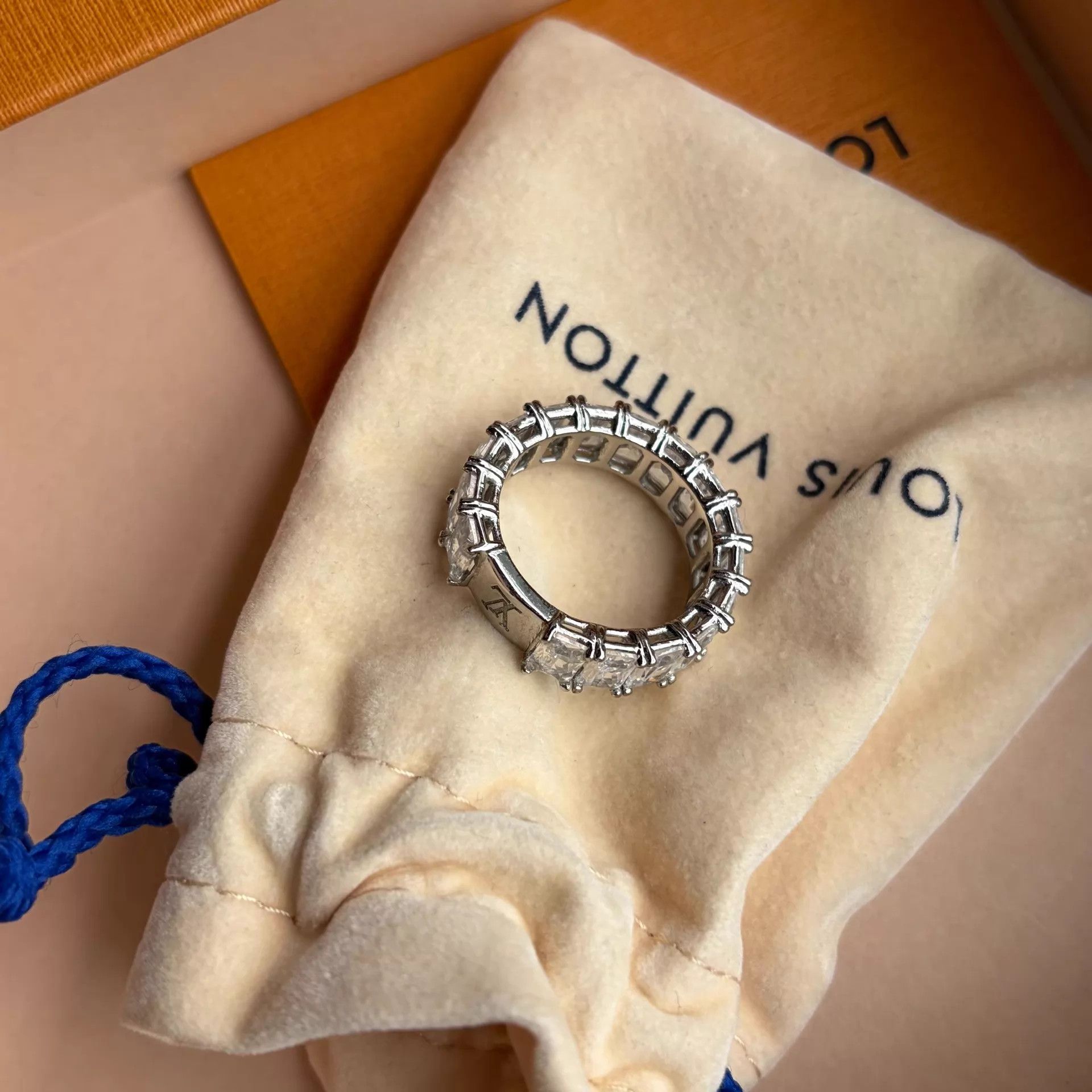 Louis Vuitton LOUIS VUITTON Zircon Silver M Unisex Ring Size ONE SIZE - 5 Thumbnail