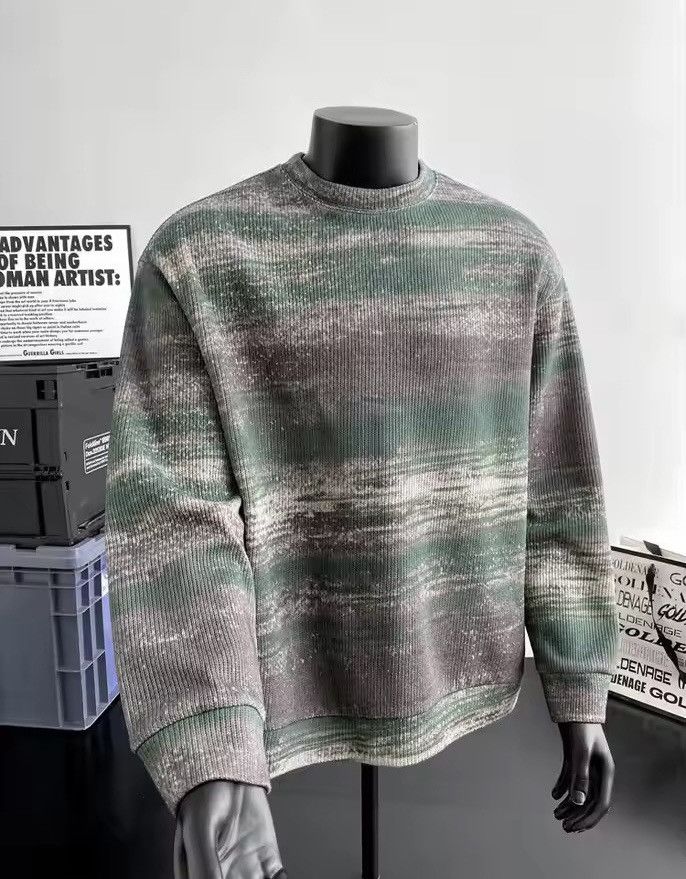 Japanese Brand Contrast Color Round Neck Loose Sweatshirt Size US M / EU 48-50 / 2 - 1 Thumbnail