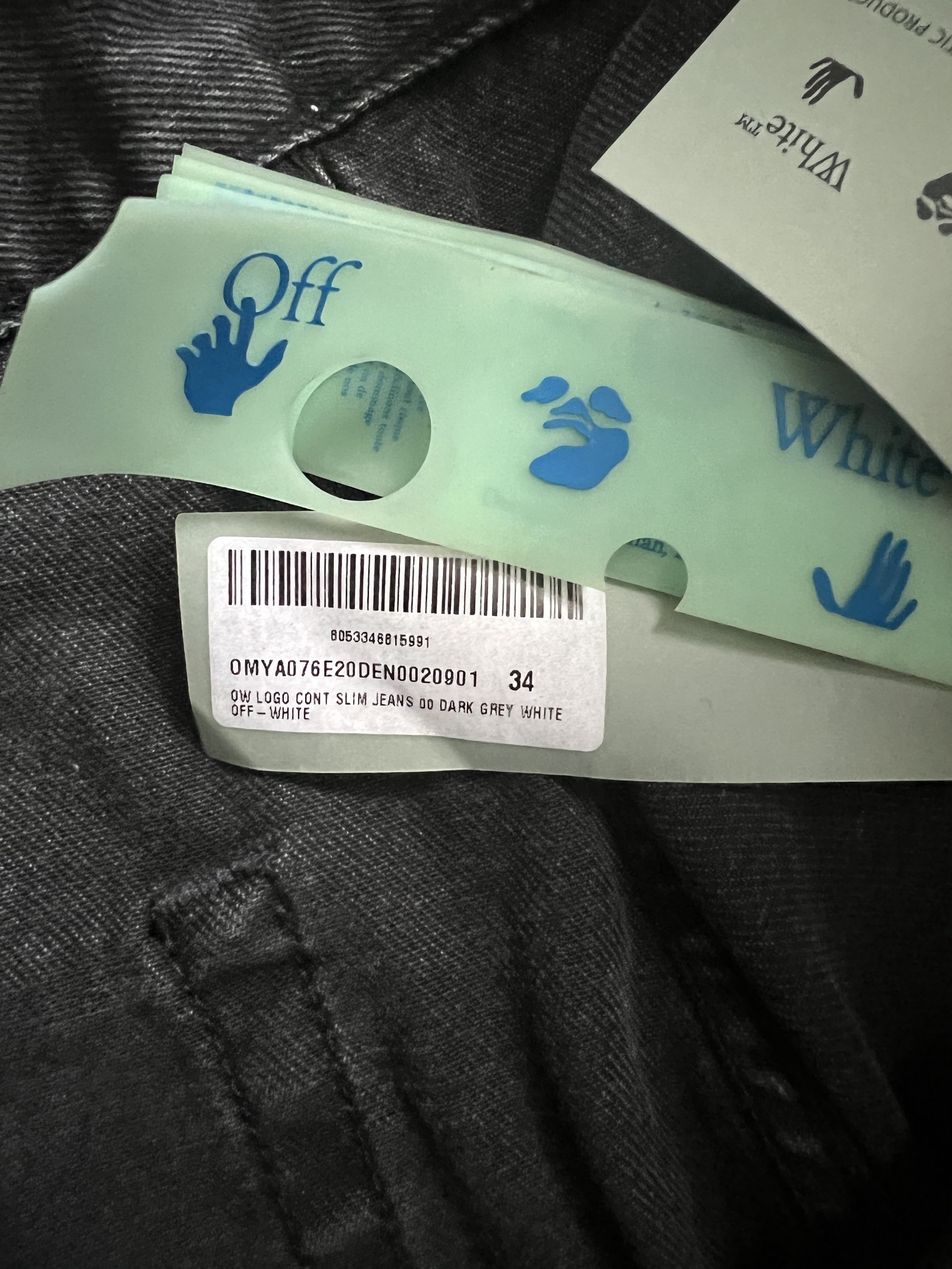 Off-White Off White Logo Print Slim Fit Jeans Size US 34 / EU 50 - 5 Thumbnail