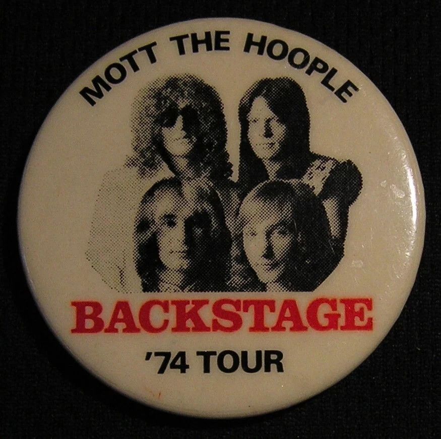 Vintage Mott The Hoople 1974 US Tour Debut Backstage Pin Size ONE SIZE - 1 Thumbnail