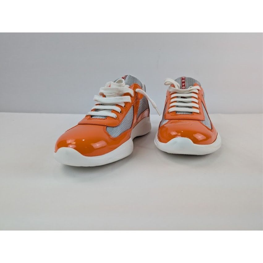 Prada o1rshd1 America's Cup Vernice Bike Sneakers in Papaya Arge Size US 9 / EU 42 - 7 Thumbnail