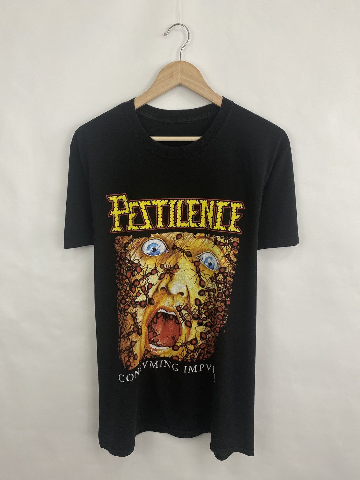 Band Tees × Vintage Vintage Pestilence Consvming Impvlse T-Shirt Rare Retro Hype Size US M / EU 48-50 / 2 - 3 Thumbnail