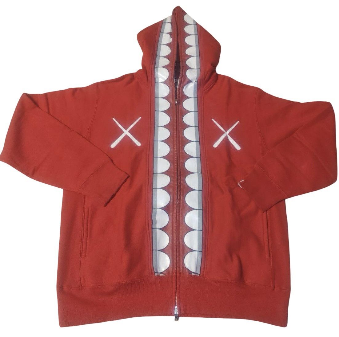Bape × Kaws VERY RARE OG 2006 A BATHING APE X KAWS RED CHOMPER FULLZIP Size US L / EU 52-54 / 3 - 1 Thumbnail