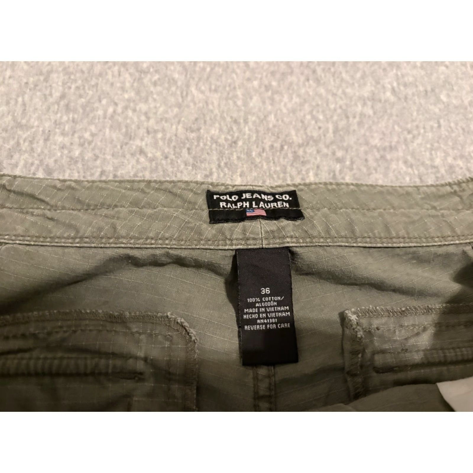 Polo Ralph Lauren Polo Ralph Lauren Polo Jeans Co Military Surplus Cargo Shorts Green Army 36 Mens Cargo Pocket 90s Y2K Military Surplus Cargo Shorts Mens 36 Green Size US M / EU 48-50 / 2 - 3 Thumbnail