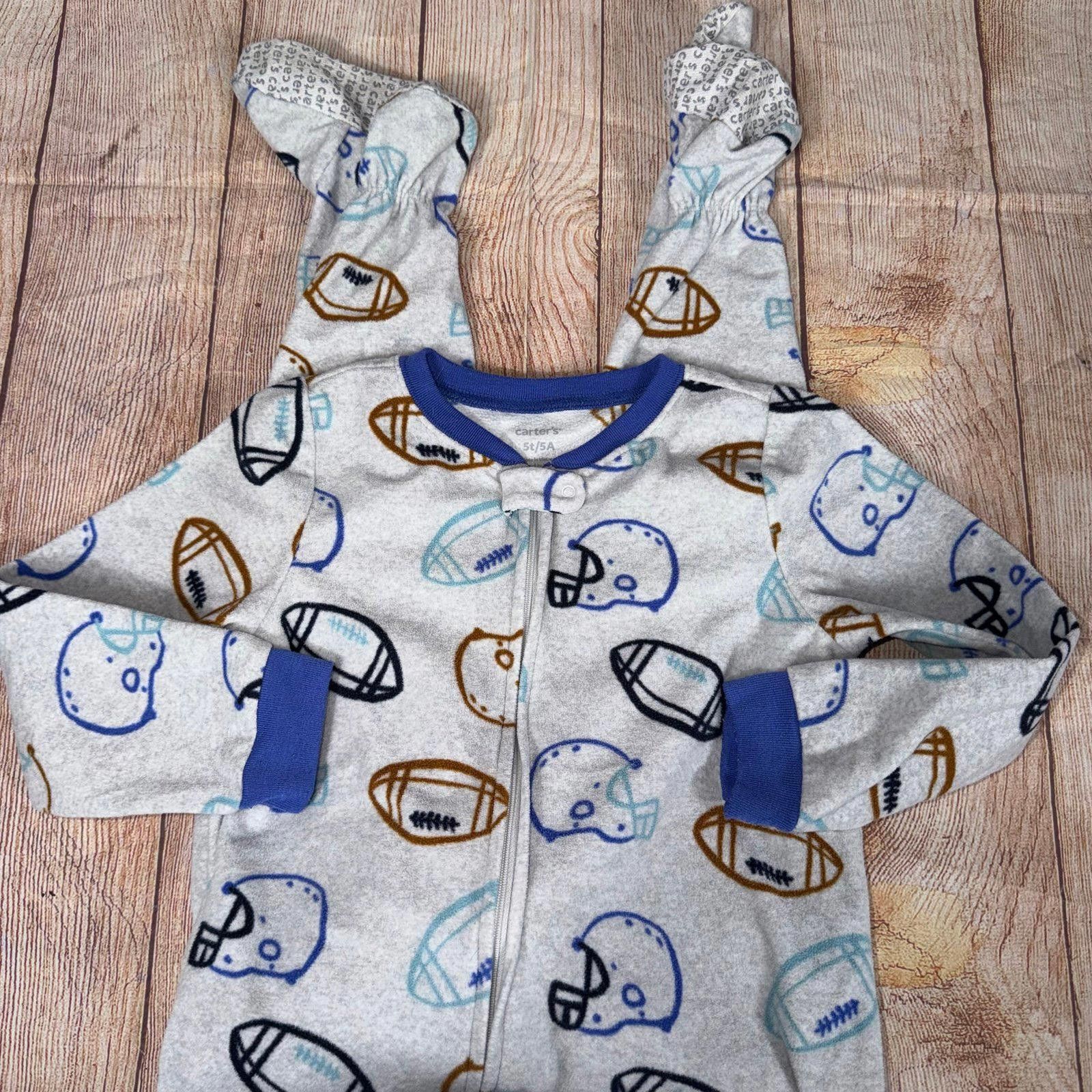Other 5T Dino, Food and Football Themed Footed Pjs Size ONE SIZE - 3 Thumbnail