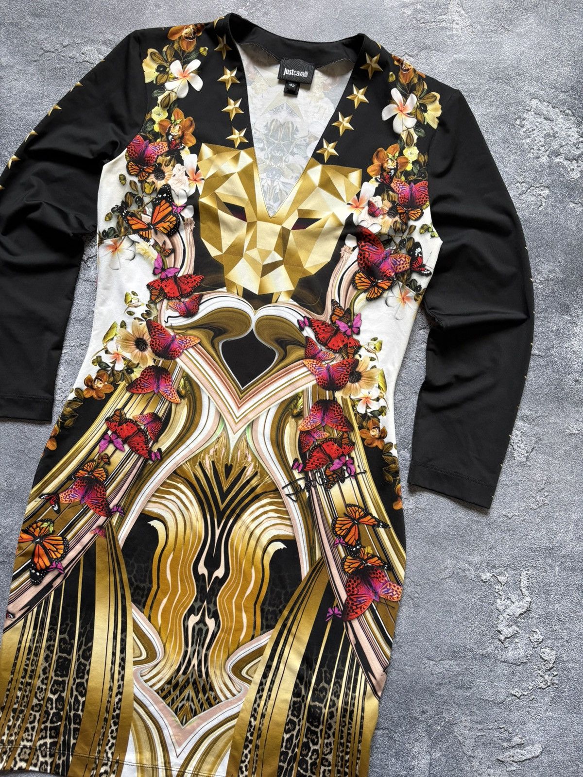 Just Cavalli Just Cavalli Luxury Multicolour Butterfly Star Pattern Dress Size M / US 6-8 / IT 42-44 - 5 Thumbnail