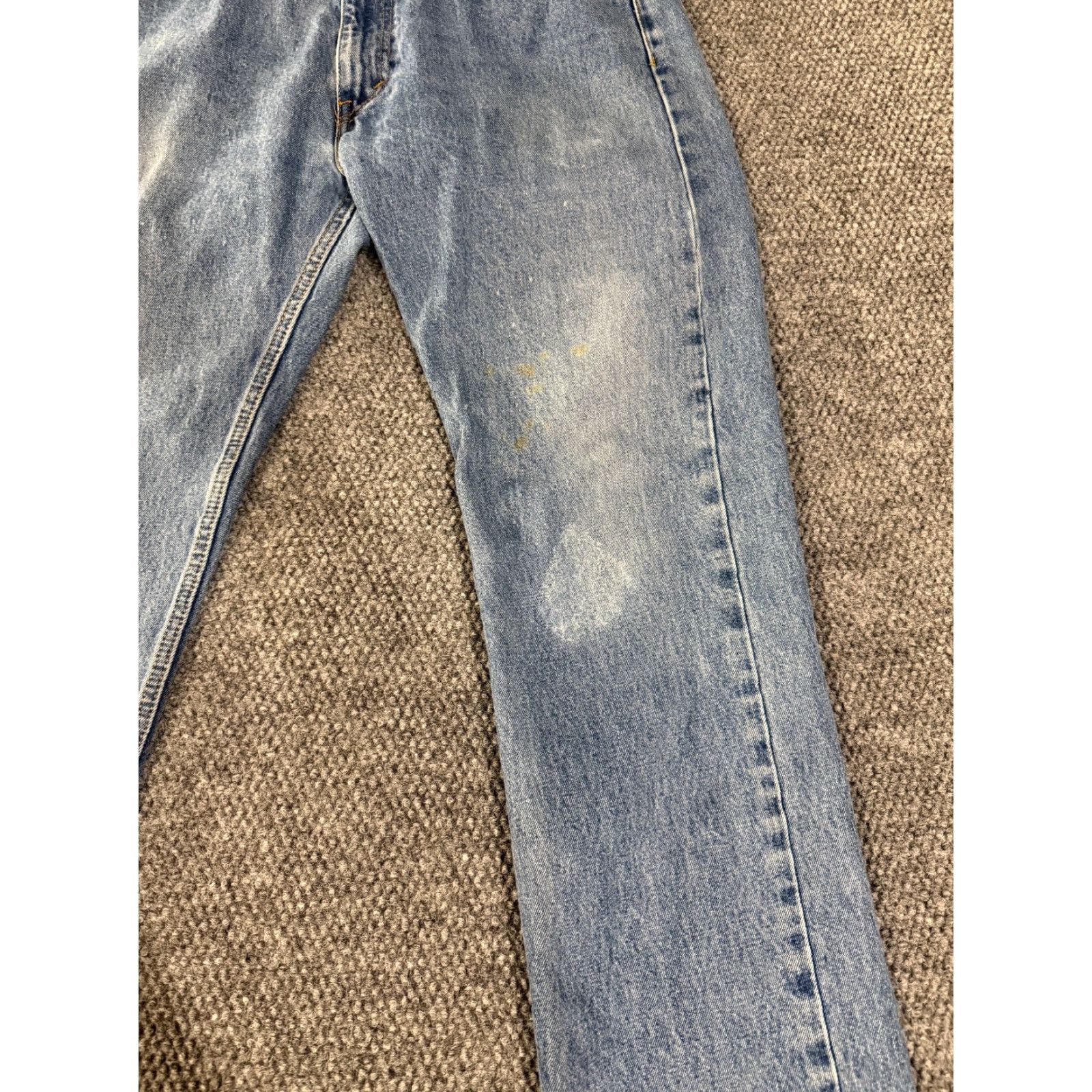Levi's Levi's 505 Jeans Mens 36x34 Blue Denim Regular Fit Straight Leg Jeans Men Medium Wash Pocket Logo 5-Pocket Design Vintage No Womens Mens Size US 36 / EU 52 - 4 Thumbnail