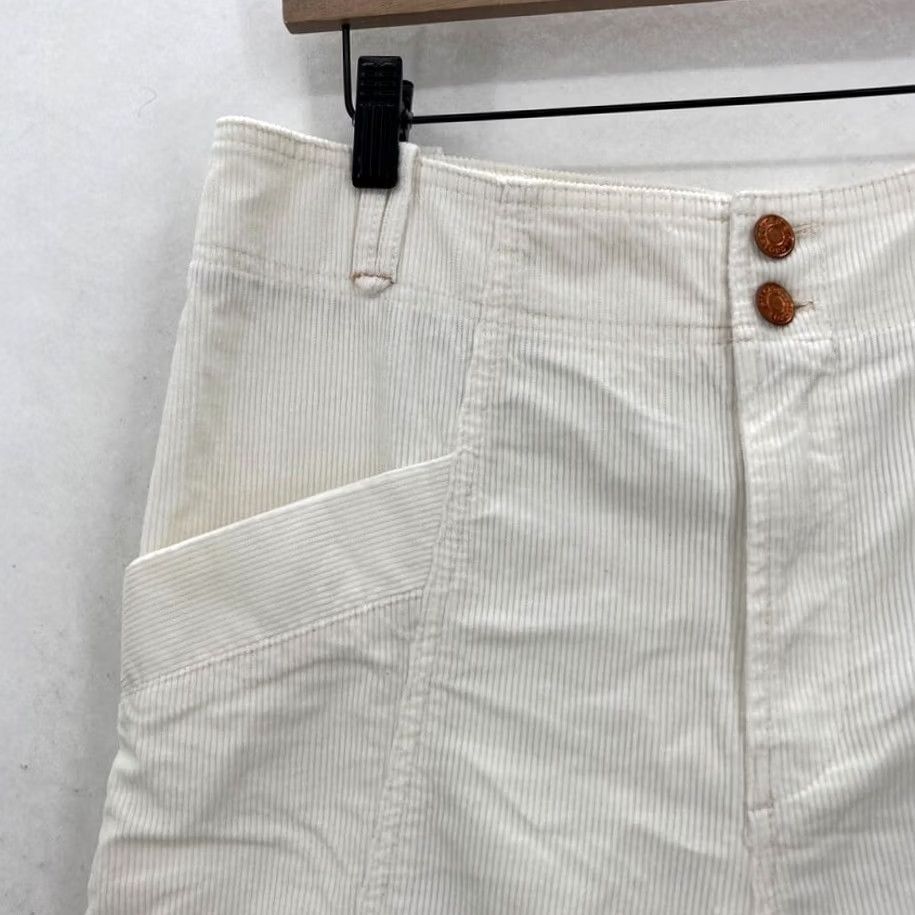 Vintage Anthropologie Pilcro Corduroy Cargo Pants Women's 31 White Stretch Ankle Zip Size 24" / US 00 / IT 34 - 3 Thumbnail