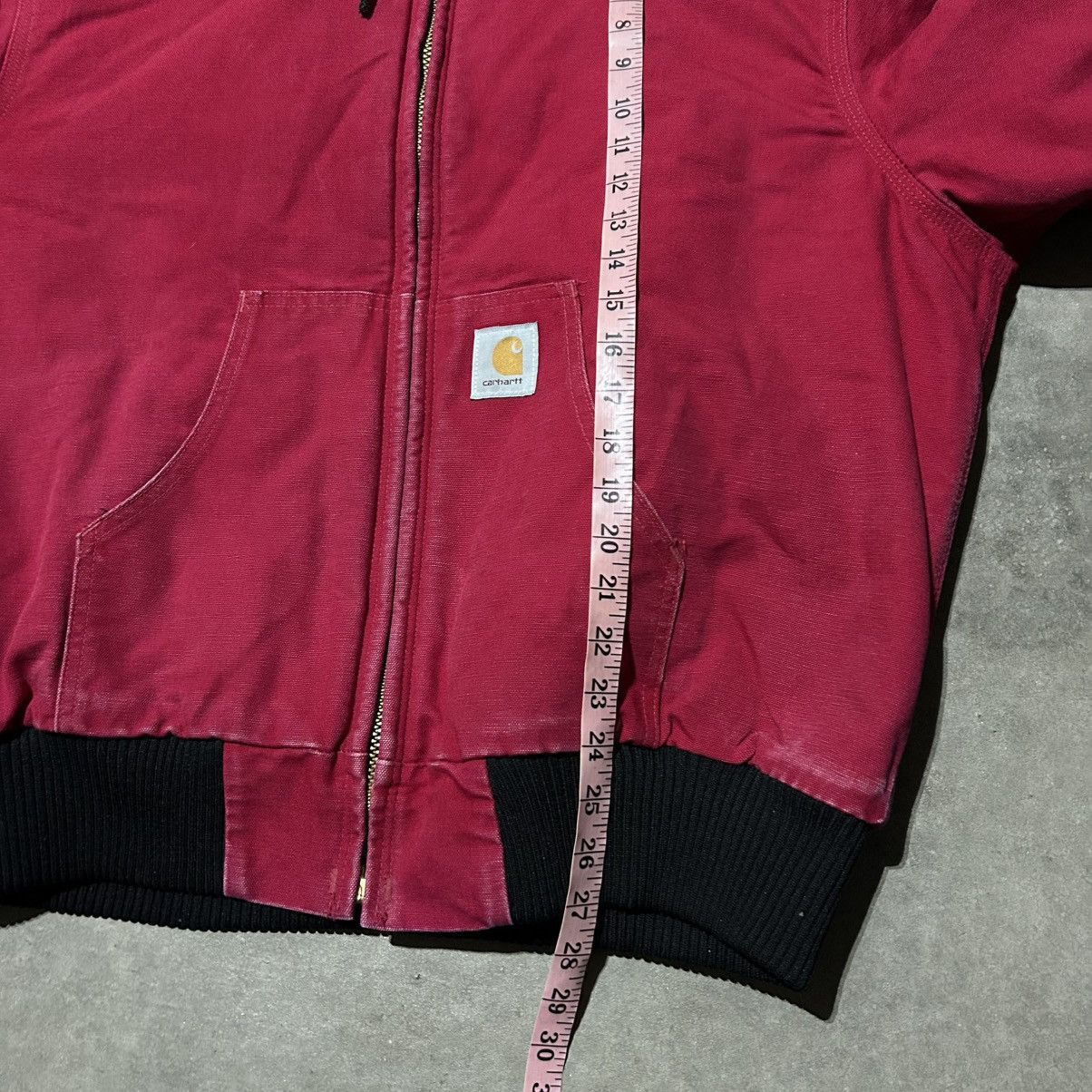 Carhartt Vintage 90s Carhartt Cherry Red Hooded Jacket XL Size US XL / EU 56 / 4 - 6 Thumbnail