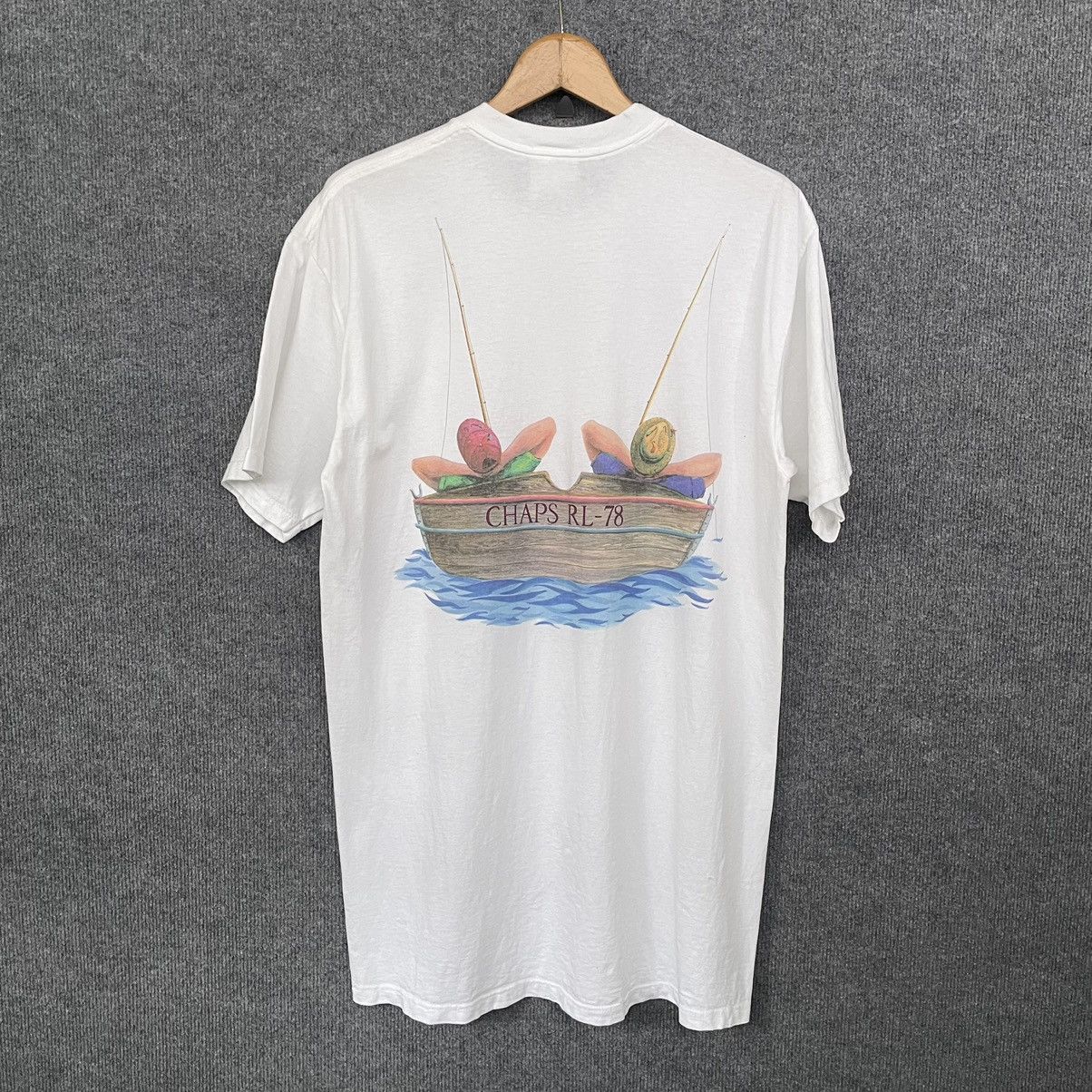 Chaps Ralph Lauren × Vintage Vintage 1990s Chaps Ralph Lauren Mirror Print T Shirt Size US L / EU 52-54 / 3 - 7 Thumbnail