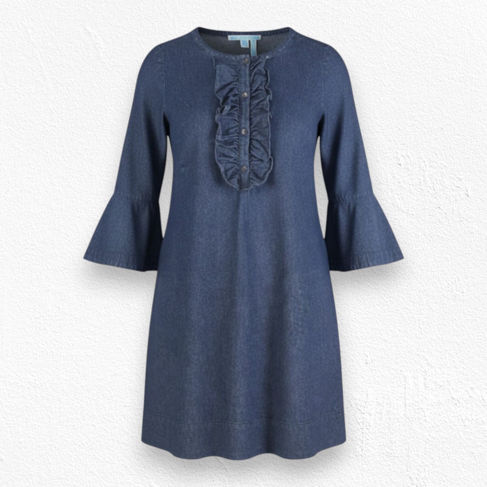 Other Draper James Denim Ruffle Front Bell Sleeve Dress Size 2 Size XS / US 0-2 / IT 36-38 - 1 Thumbnail