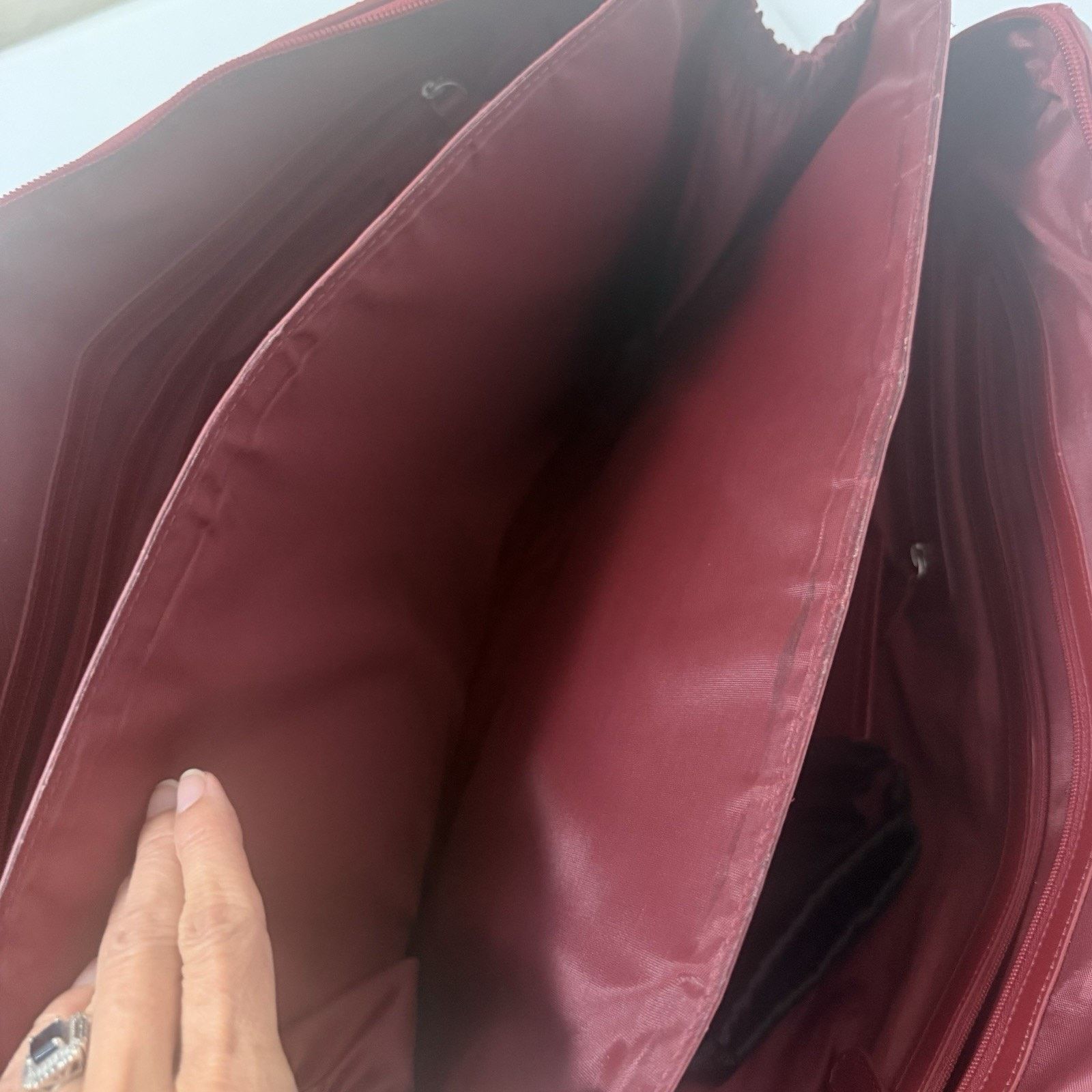 Other Franklin Covey Leather Bag Red Expandable Briefcase Laptop Size ONE SIZE - 9 Thumbnail