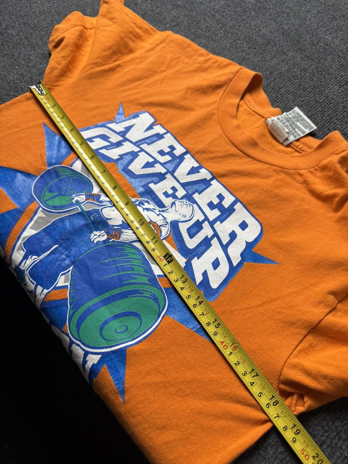 WWE WWE 2008 John Cena Never Give Up Tee Orange Youth L / S Size US S / EU 44-46 / 1 - 21 Thumbnail