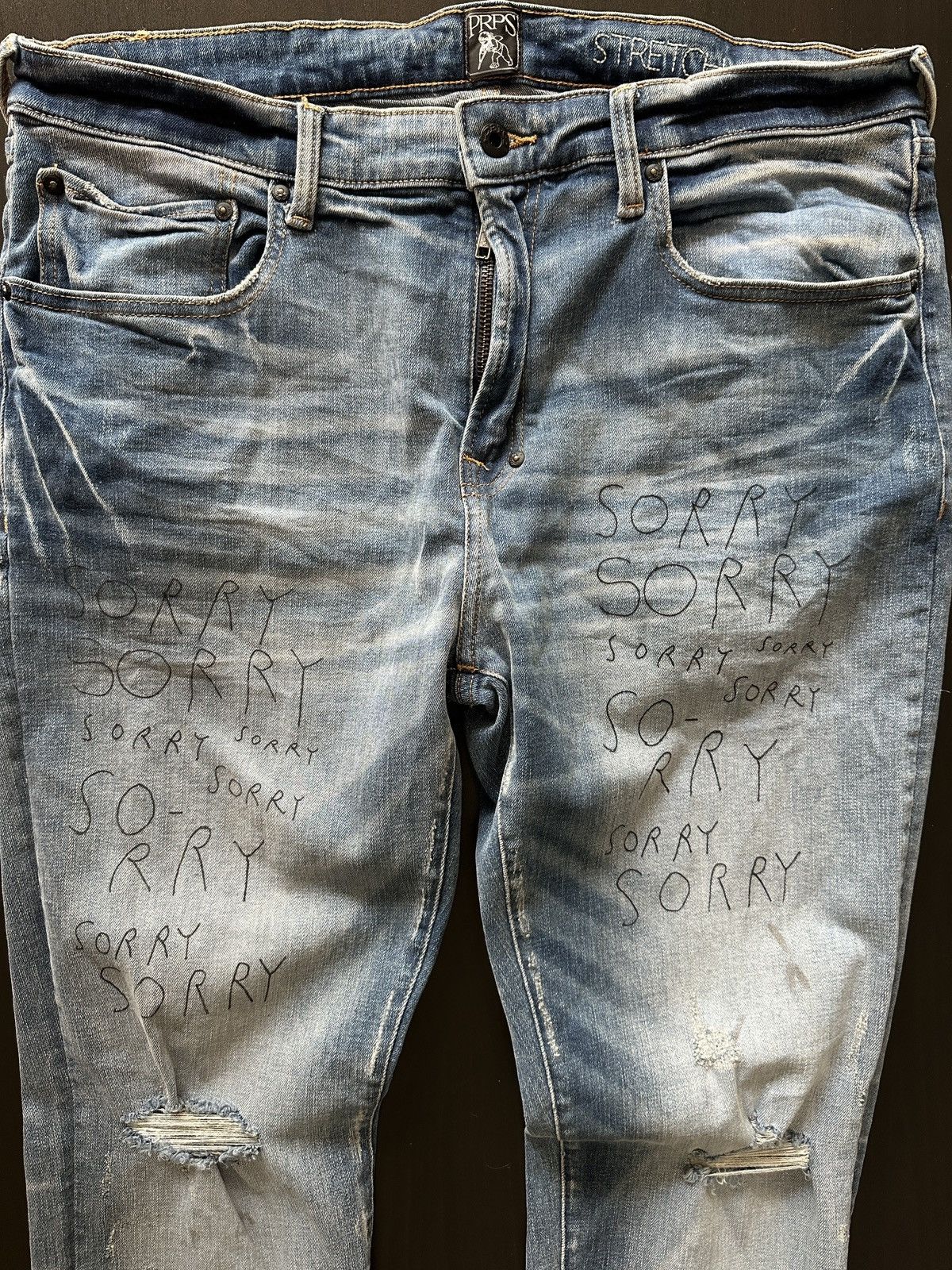 Prps PRPS “Sorry” Distressed Jeans – Size 38 Size US 38 / EU 54 - 5 Thumbnail