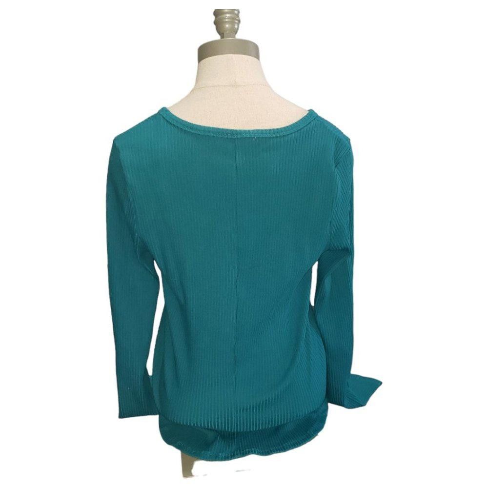Designer CT894 Culture Code Ribbed Long Sleeve Fitted Blouse XL Size XL / US 12-14 / IT 48-50 - 4 Thumbnail