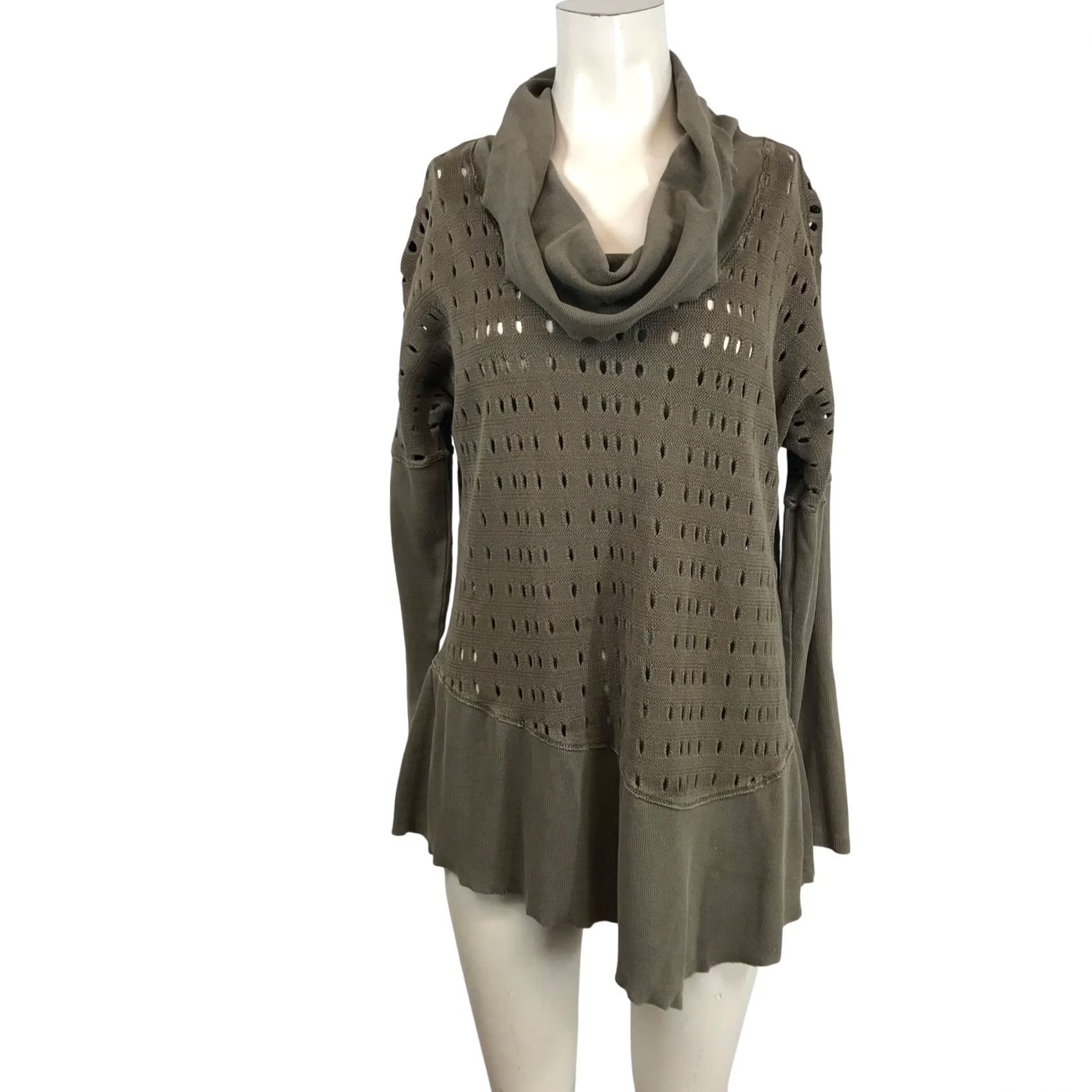 Olive XCVI Womens Olive Green Cowl Neck Tunic Sweater Size M Size M / US 6-8 / IT 42-44 - 2 Thumbnail