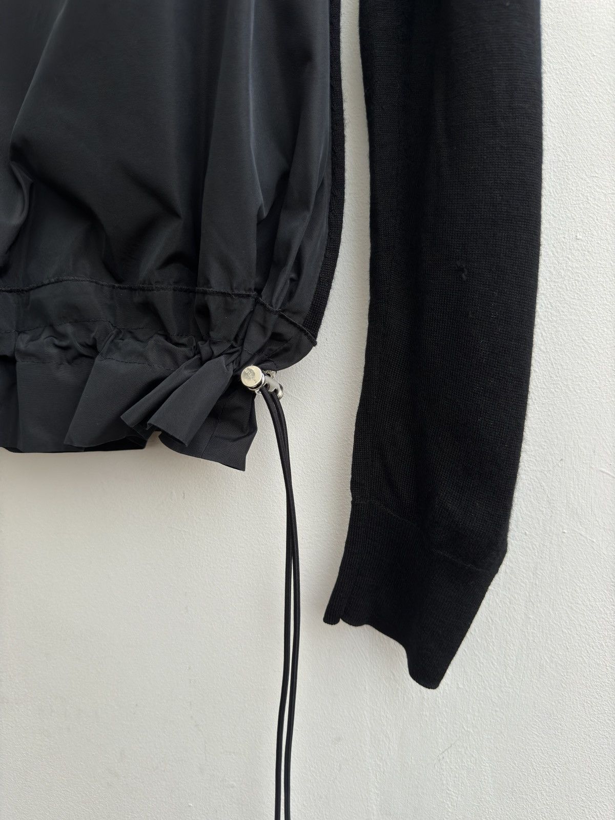 Moncler Moncler Hybrid Nylon Sweater W/ Cinch Waist In Black Size M / US 6-8 / IT 42-44 - 4 Thumbnail
