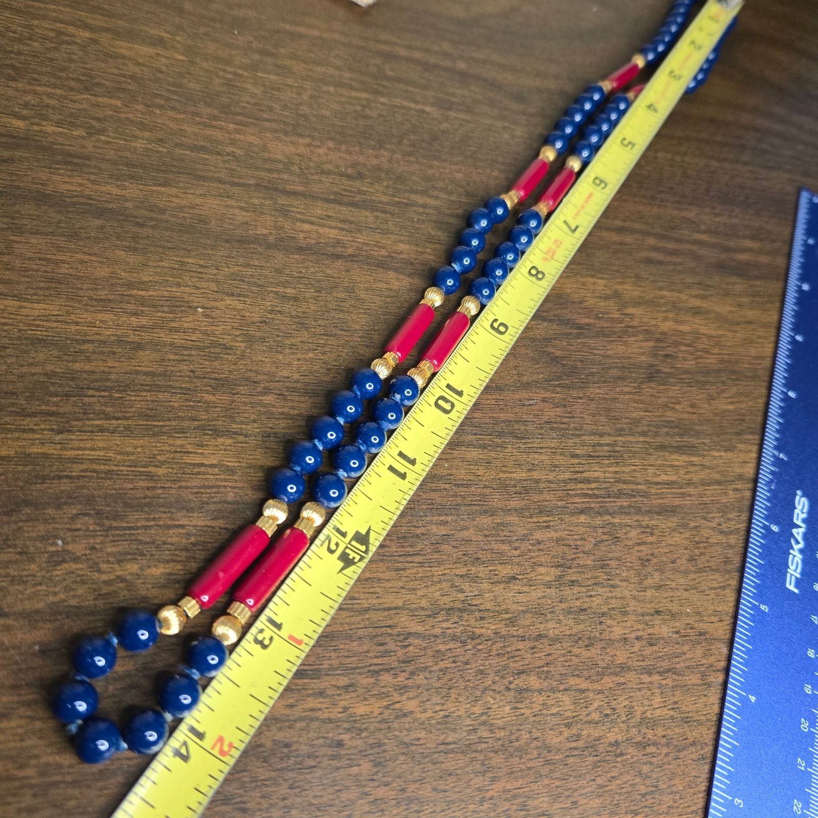Vintage Vintage Bead Necklace - Blue & Red Glass Size ONE SIZE - 6 Thumbnail