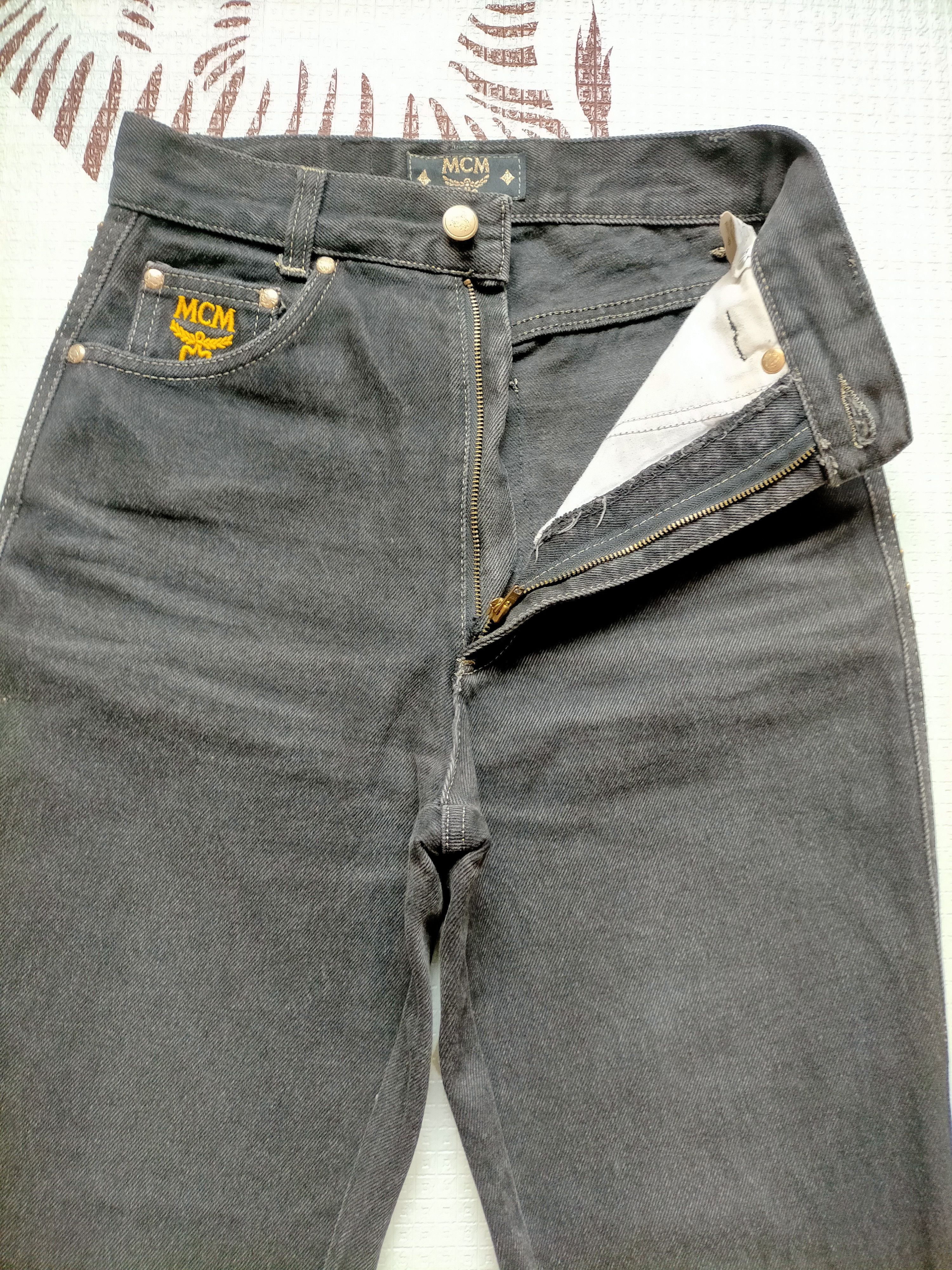 MCM 🔥Rare 90s MCM Studded Gold Side Tape Black Jeans Size US 26 / EU 42 - 10 Thumbnail