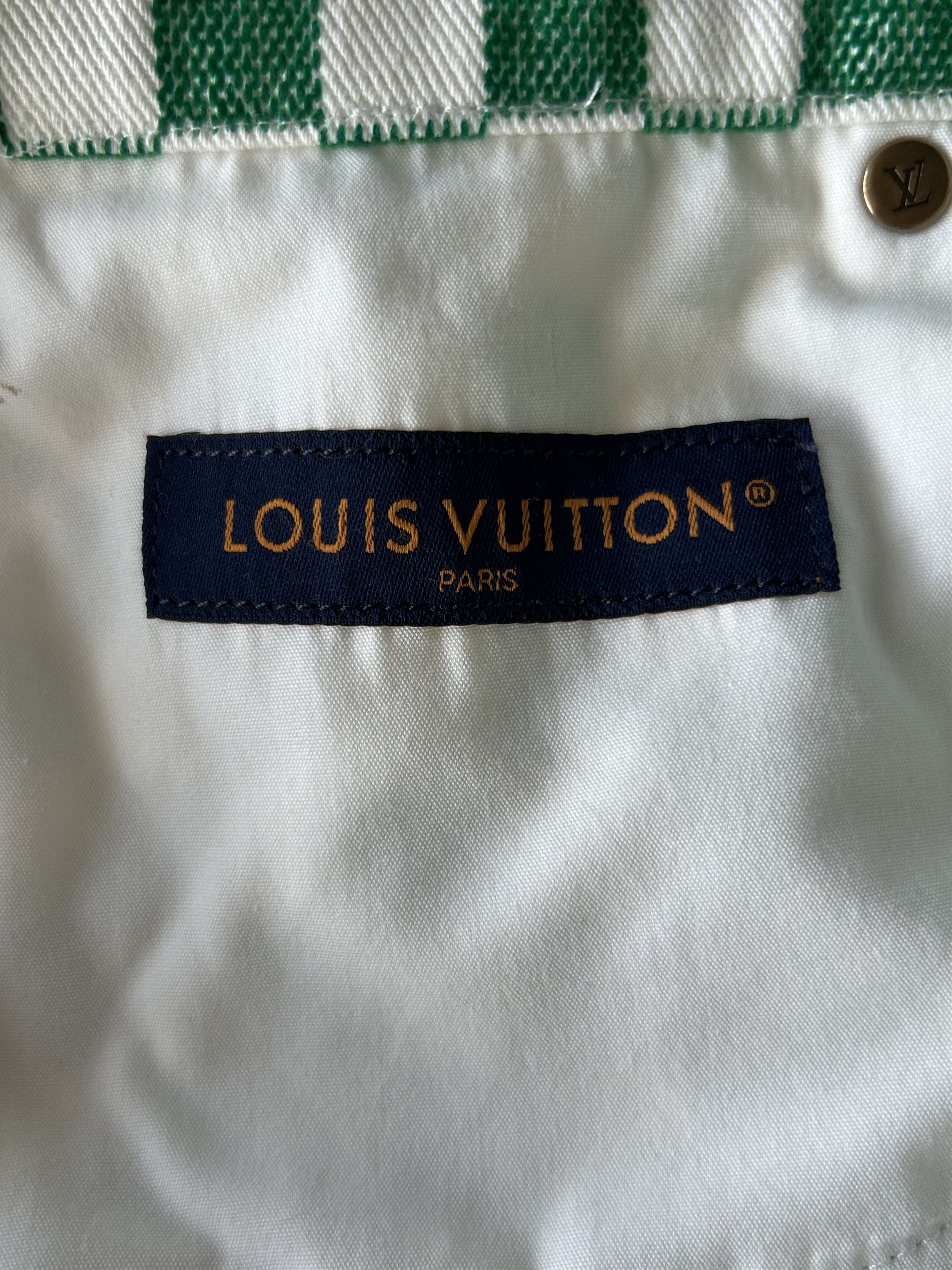 Louis Vuitton Louis Vuitton Green & White Damier Jeans Size US 44 / EU 60 - 3 Thumbnail