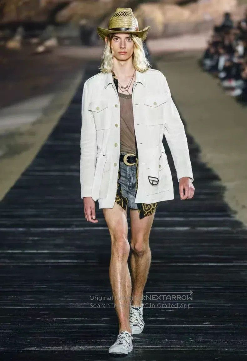 Saint Laurent Paris Saint Laurent Paris Ivory four-pocket suede distressed hun Size US S / EU 44-46 / 1 - 8 Thumbnail