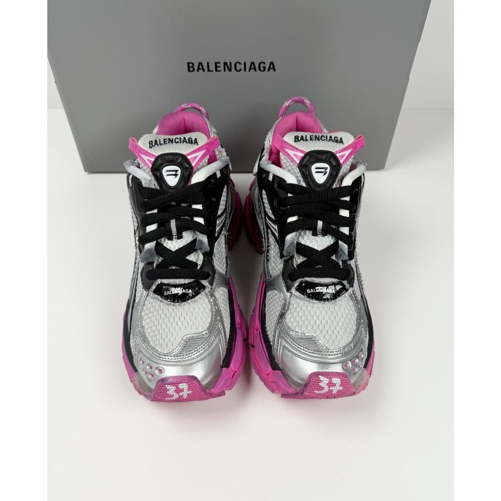 Balenciaga Size 37EU/7W - Balenciaga Runner Black Pink NEW Size US 7 / IT 37 - 3 Thumbnail