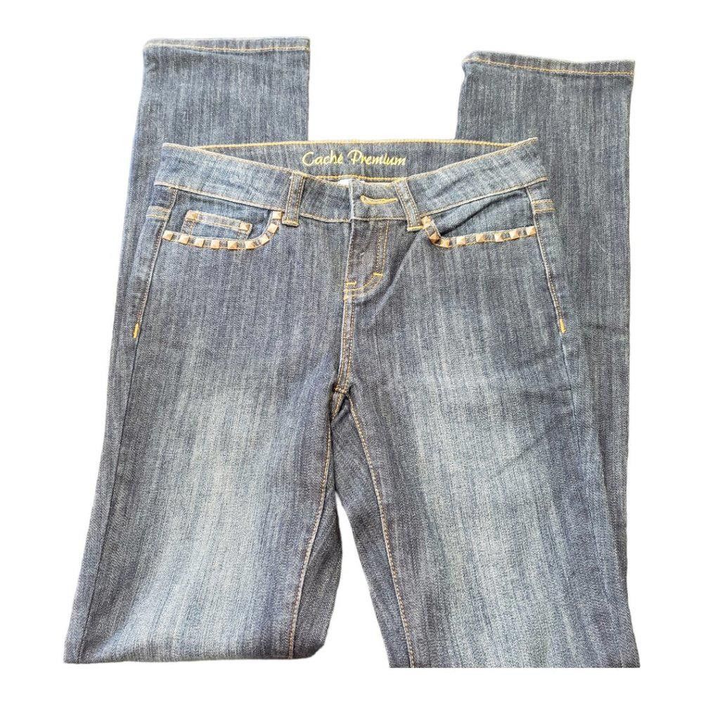 Designer CT142 Cache Straight Leg Premium Jeans Size 0 Jeans Size 25" / US 0 / IT 36 - 1 Thumbnail