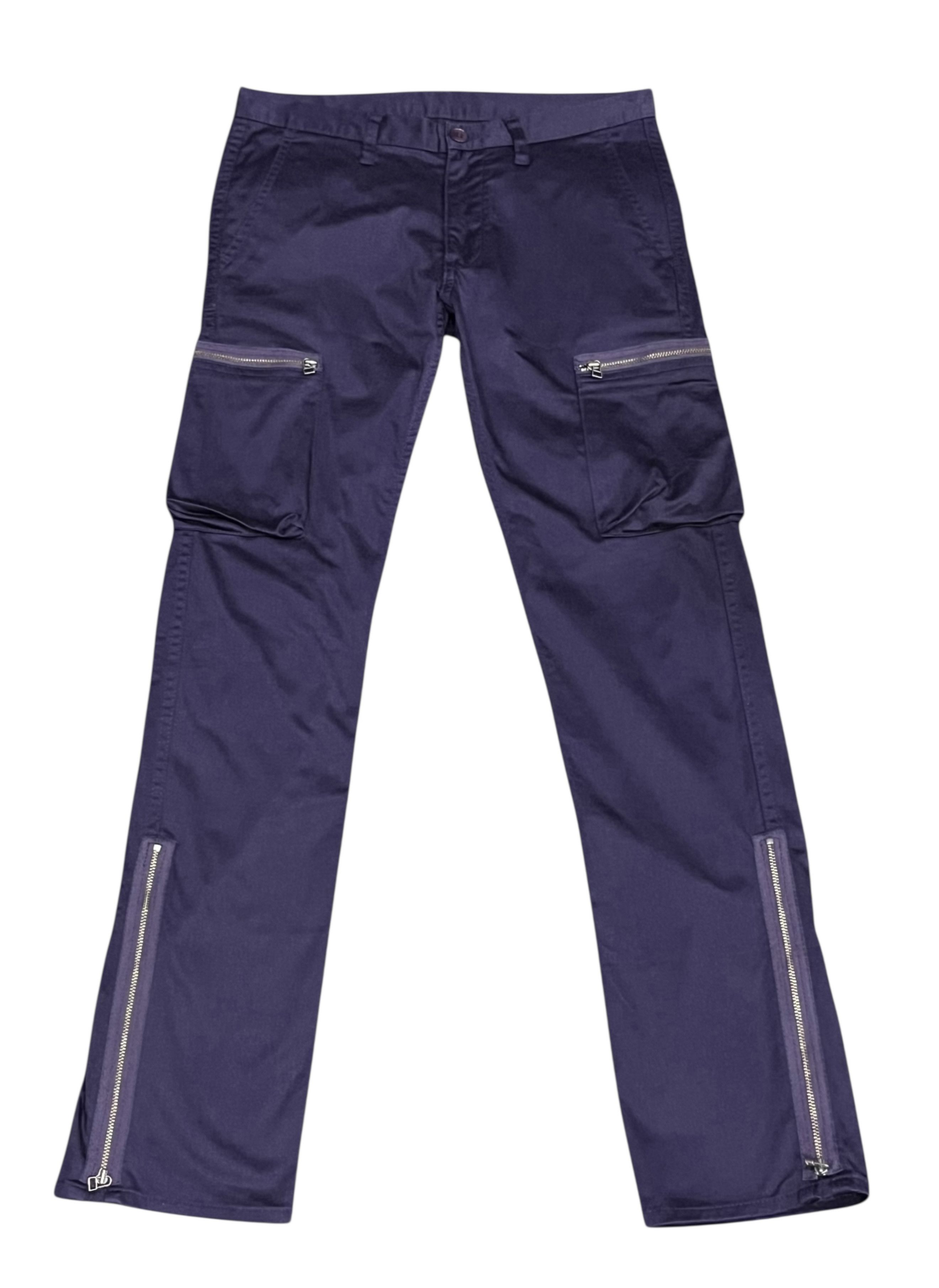 Ships Jet Blue Slim Fit Cargo Zipper Leg Flared🔥Hysteric Glamour Style💥 Size US 28 / EU 44 - 3 Thumbnail