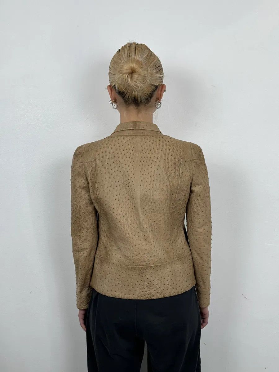 Gucci FW2010 Gucci Beige Asymmetrical Ostrich Leather Jacket by Frida Giannini Size S / US 4 / IT 40 - 4 Thumbnail