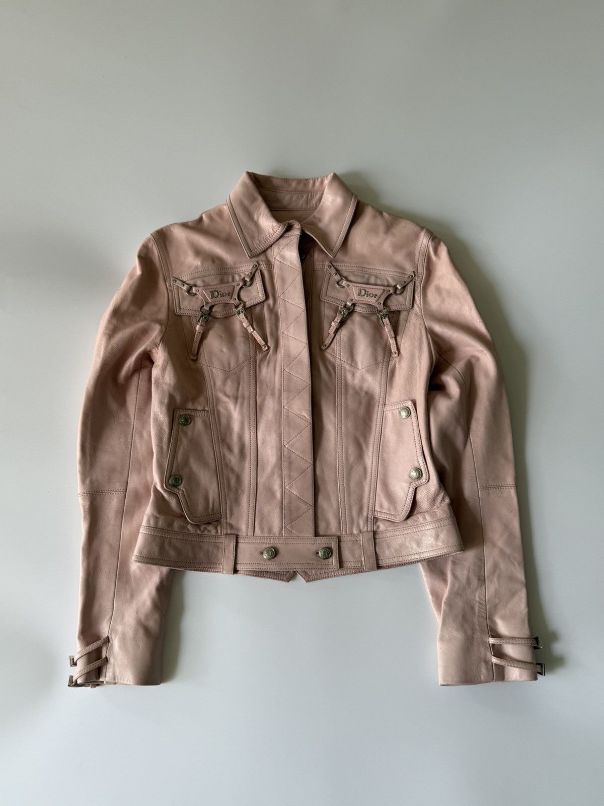 Dior Christian Dior by John Galliano S/S 2004 Pink Biker Jacket Size XS / US 0-2 / IT 36-38 - 1 Thumbnail