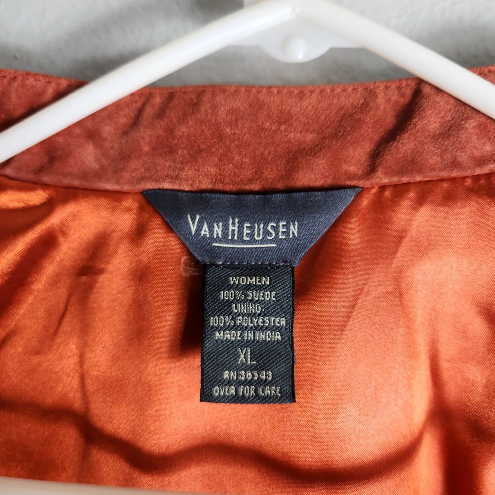 Van Heusen VINTAGE Van Heusen Womens Burnt Orange Suede Jacket XL - Motorcycle Style, Bohemian, Fall Size XL / US 12-14 / IT 48-50 - 6 Thumbnail