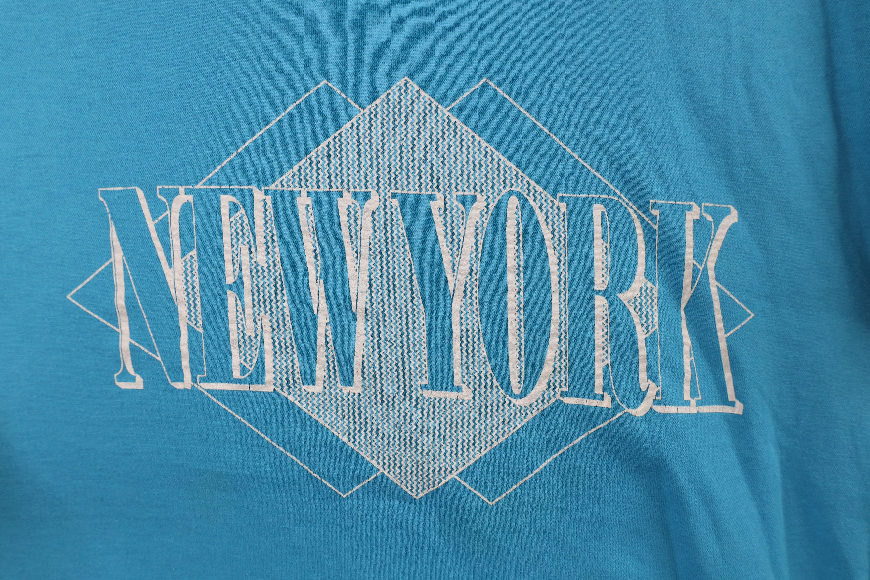 Vintage Vintage 80s 90s Streetwear Spell New York T-Shirt Blue USA Size US L / EU 52-54 / 3 - 4 Thumbnail