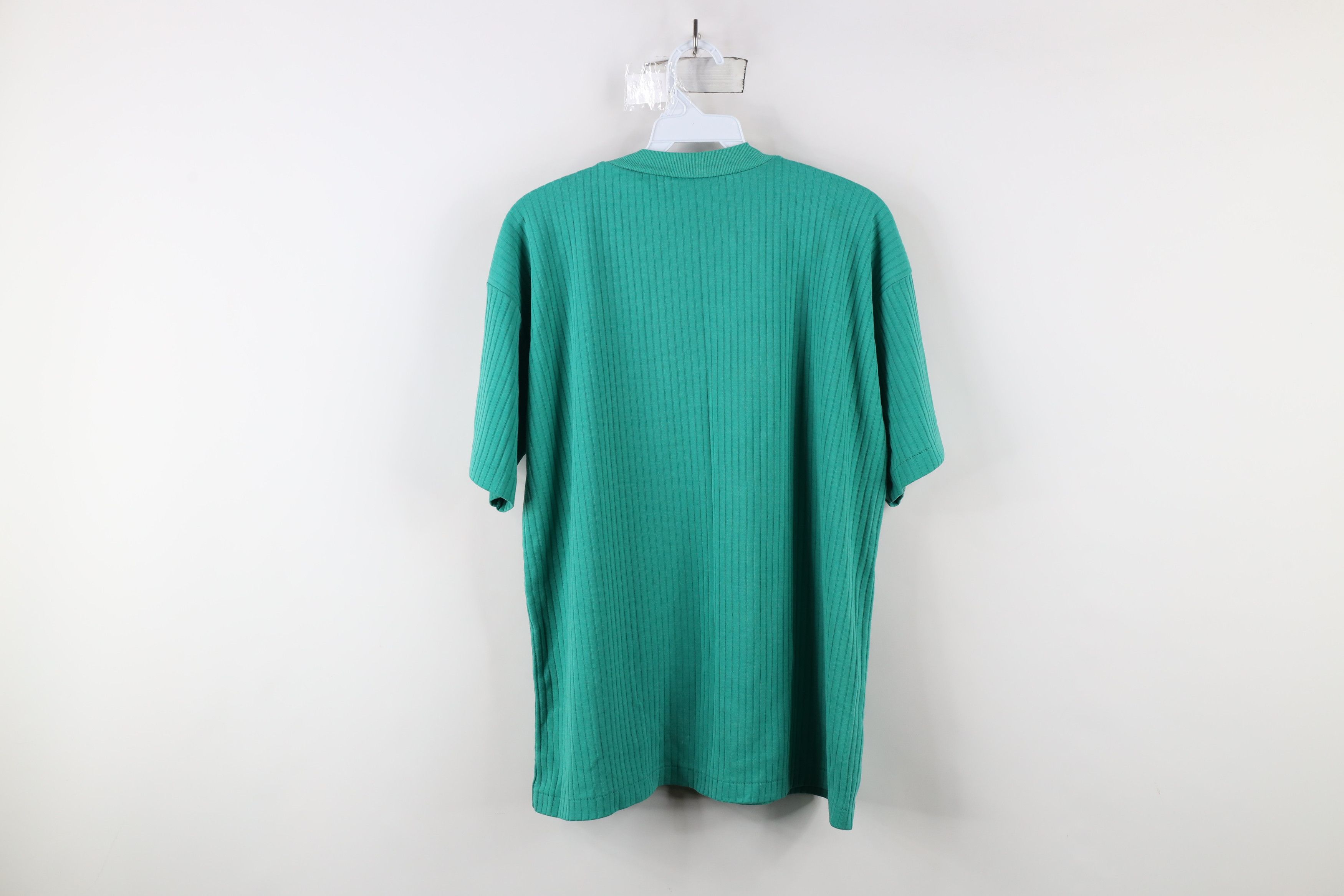 Fila × Vintage Vintage 90s Fila Spell Ribbed Knit Short Sleeve T-Shirt Teal Size US M / EU 48-50 / 2 - 11 Thumbnail
