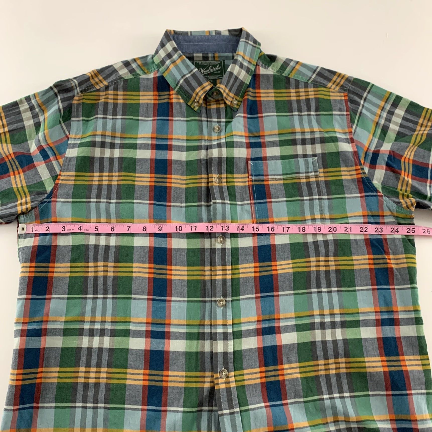 Vintage Woolrich Shirt Plaid Short Sleeve Button-Up XL Green Blue Gray Mens Size US XL / EU 56 / 4 - 3 Thumbnail