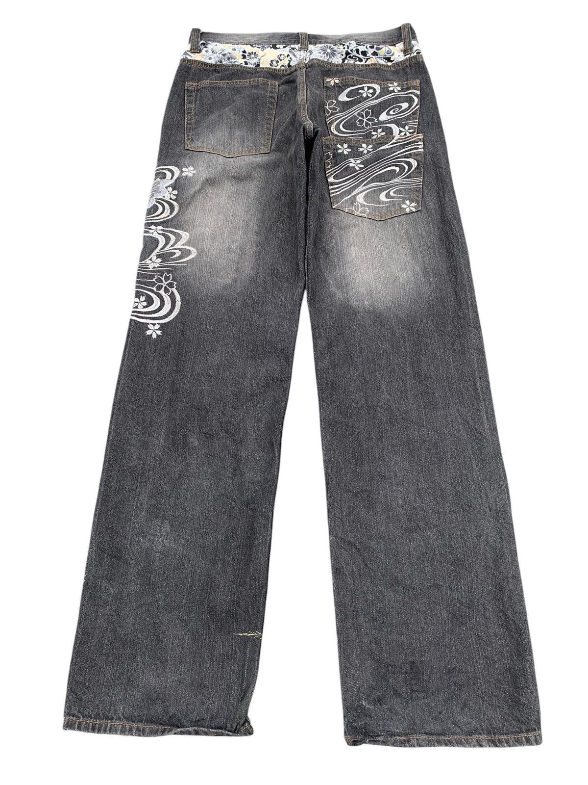 Karakuri Tamashii JAPANESE DOMINATE FISH KOI EMBROIDERED LIKE KARAKURI DENIM Size US 33 - 6 Thumbnail