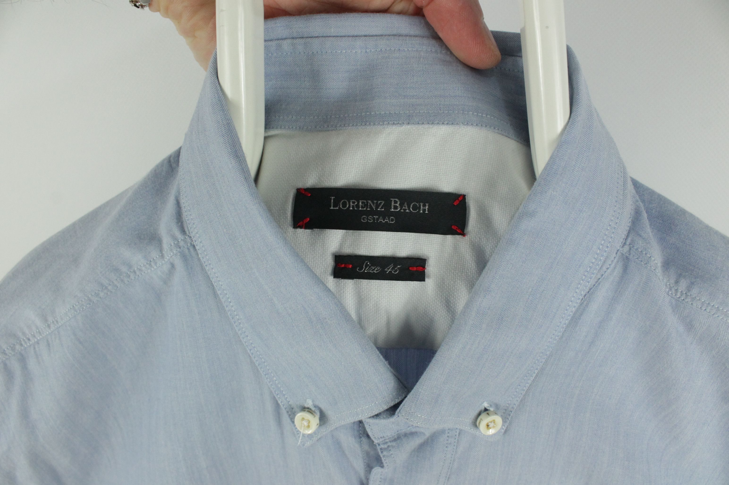 Other Lorenz Bach Gstaad Micro Herringbone Cotton Wool Shirt Size US XL / EU 56 / 4 - 3 Thumbnail