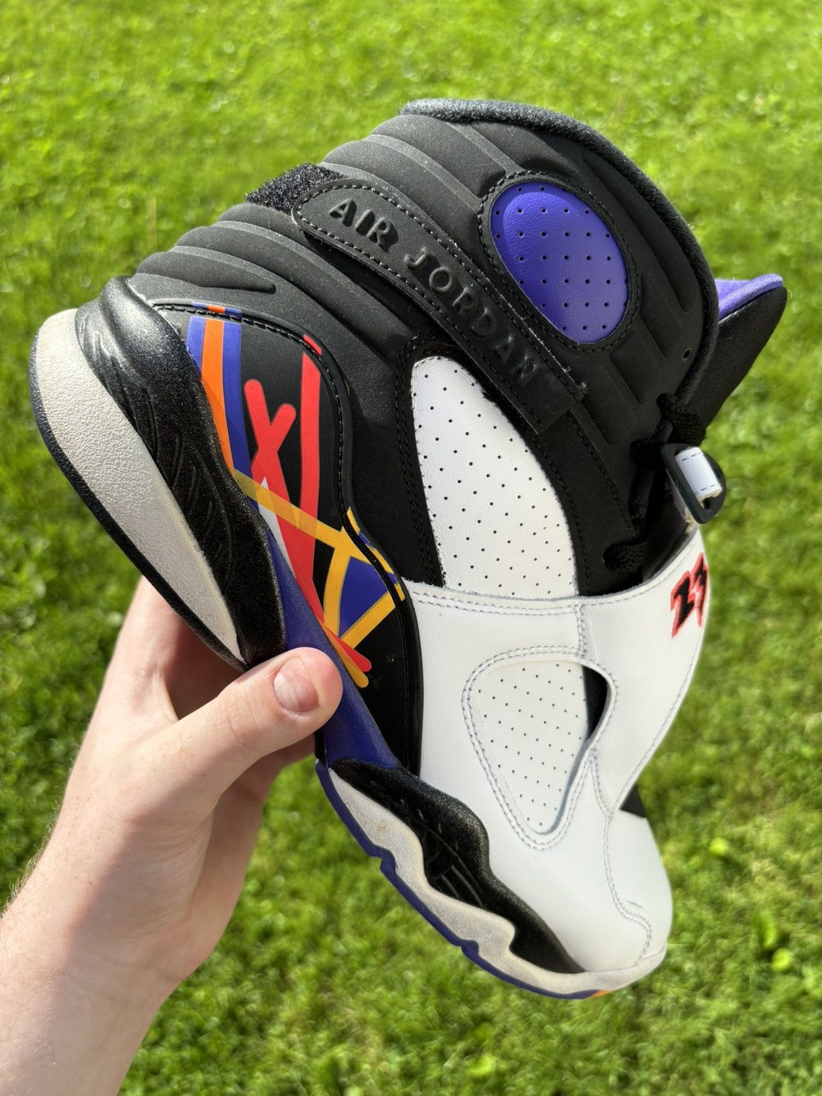image of Air Jordan 8 Three-Peat 2015 Size 11 Shoes in White, Men's