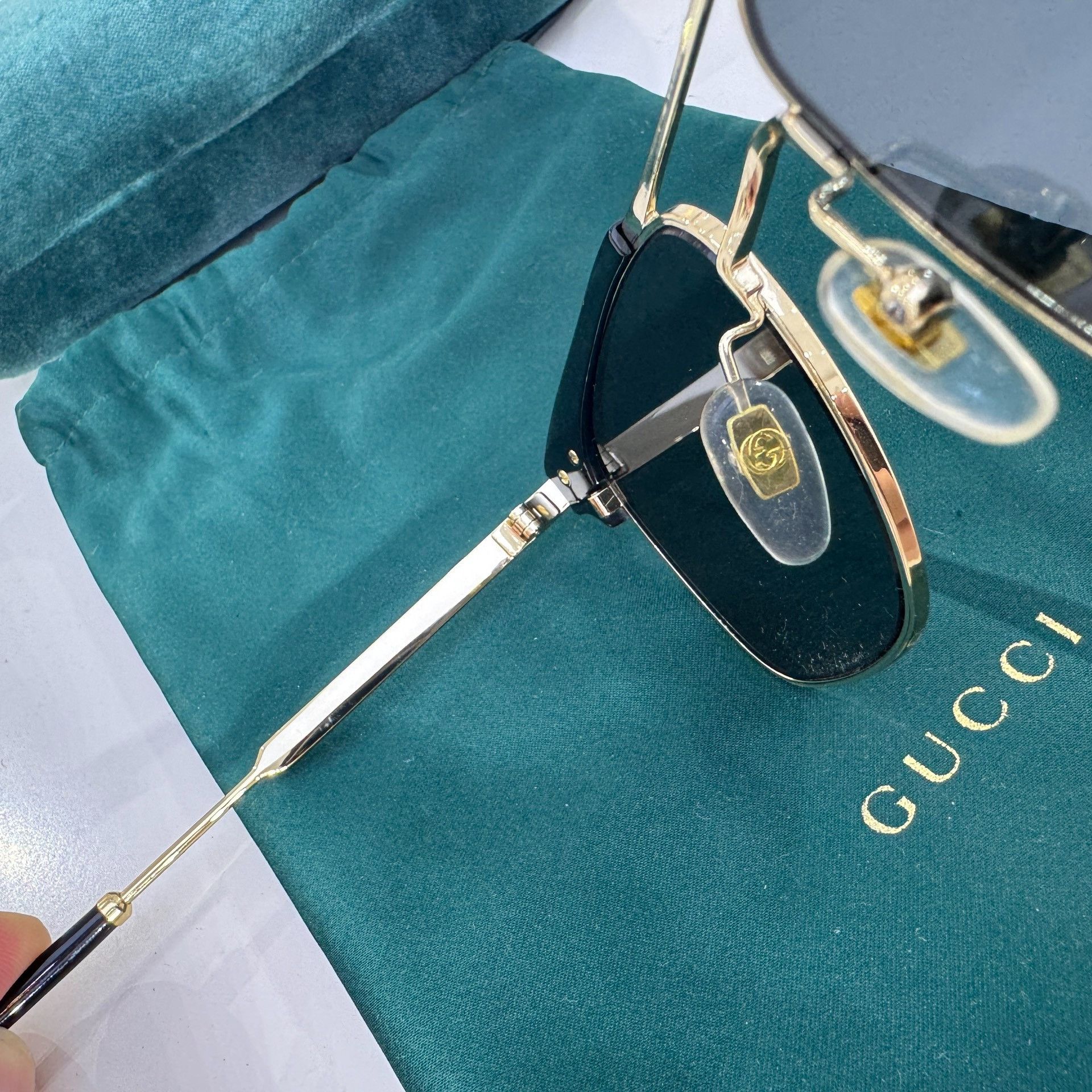 Gucci GUCCI Gucci gray pilot metal frame square frame square fram Size ONE SIZE - 3 Thumbnail