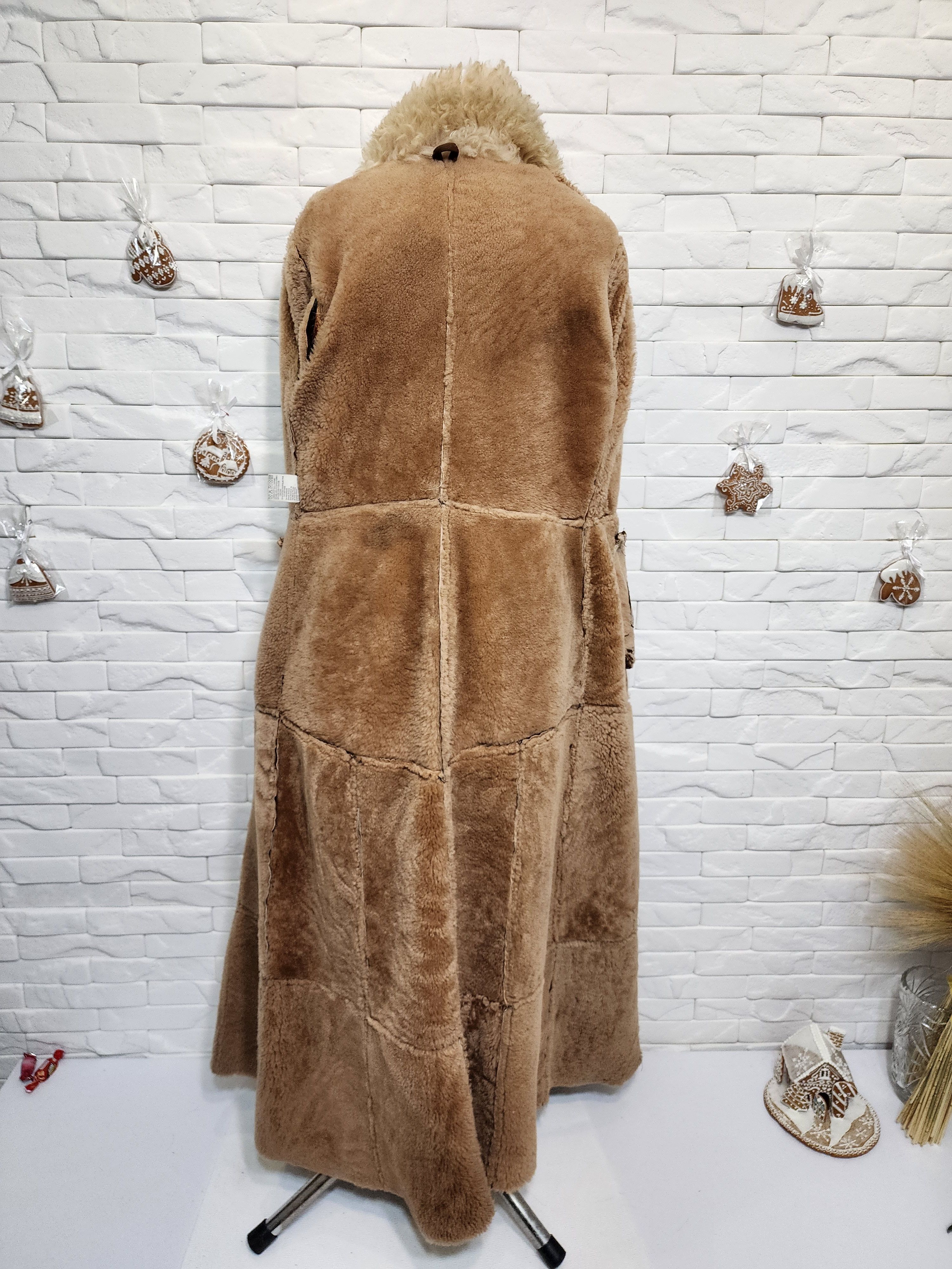 Furla Brown Sheepskin Coat: Vintage Leather Winter Outerwear Size L / US 10 / IT 46 - 6 Thumbnail