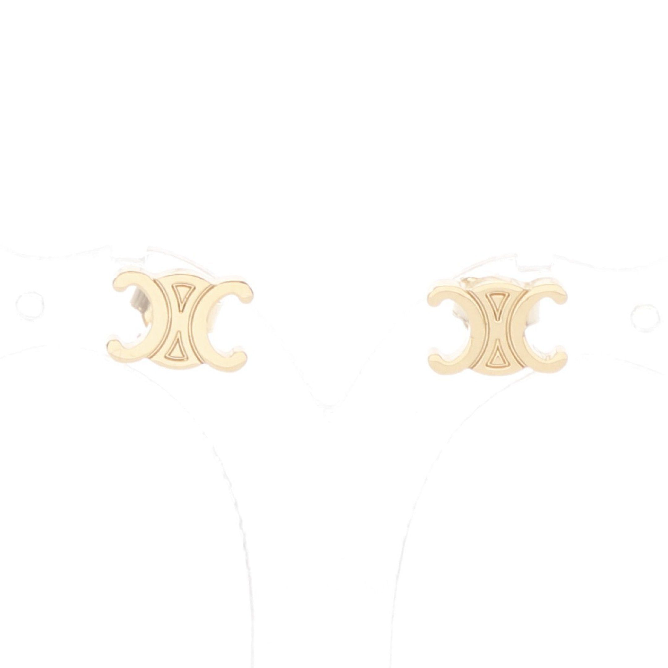 Celine Celine Triomphe Earrings Gp Gold Size ONE SIZE - 1 Thumbnail