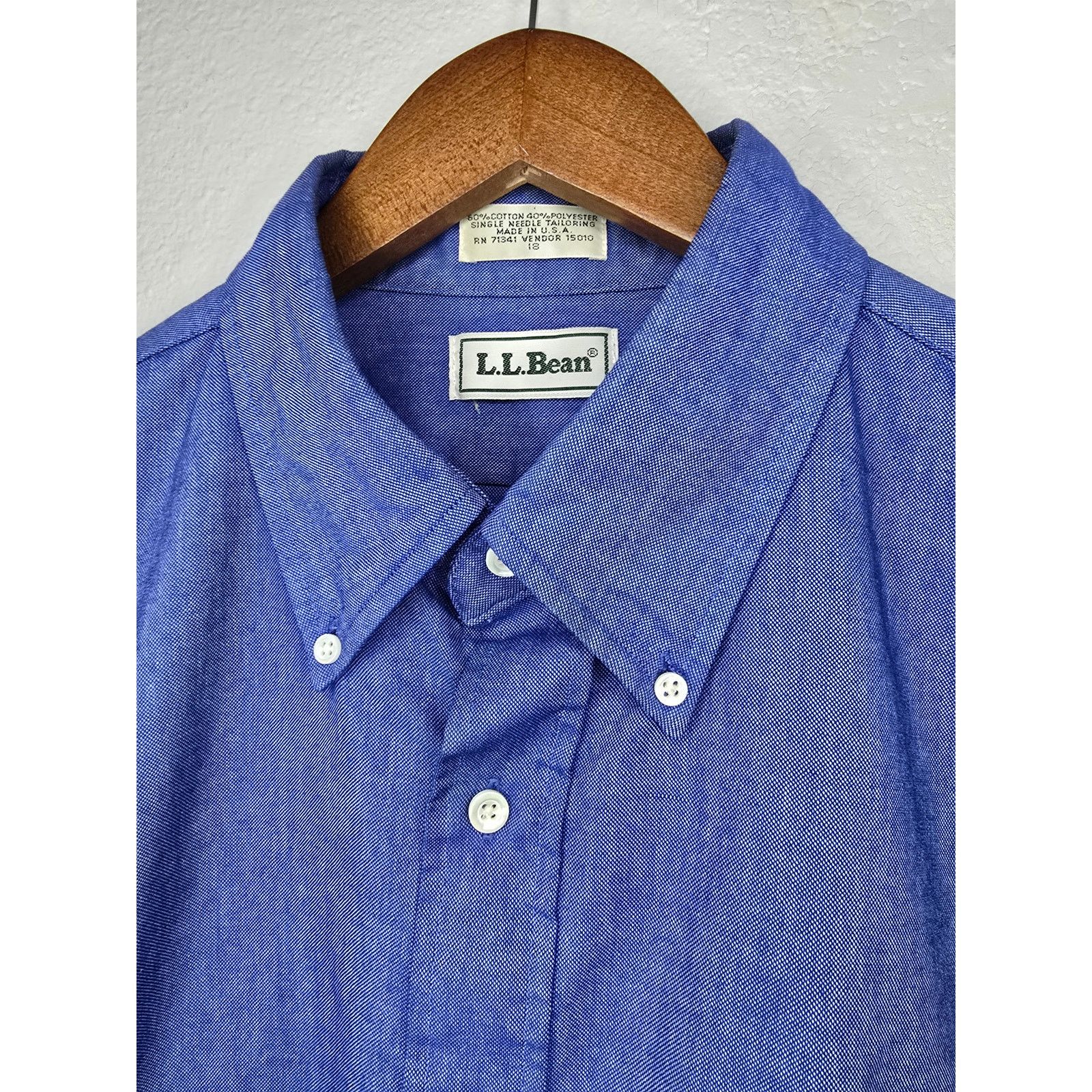 L.L. Bean × Vintage Vintage LL Bean Button Up Blue Shirt Mens XL 90s Button Down Size US XL / EU 56 / 4 - 8 Thumbnail