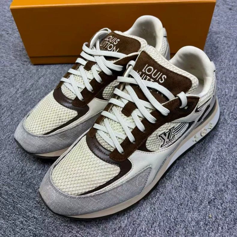 Louis Vuitton Louis Vuitton Brown Run Away denim round-toe lace-up low-c Size US 9 / EU 42 - 2 Thumbnail