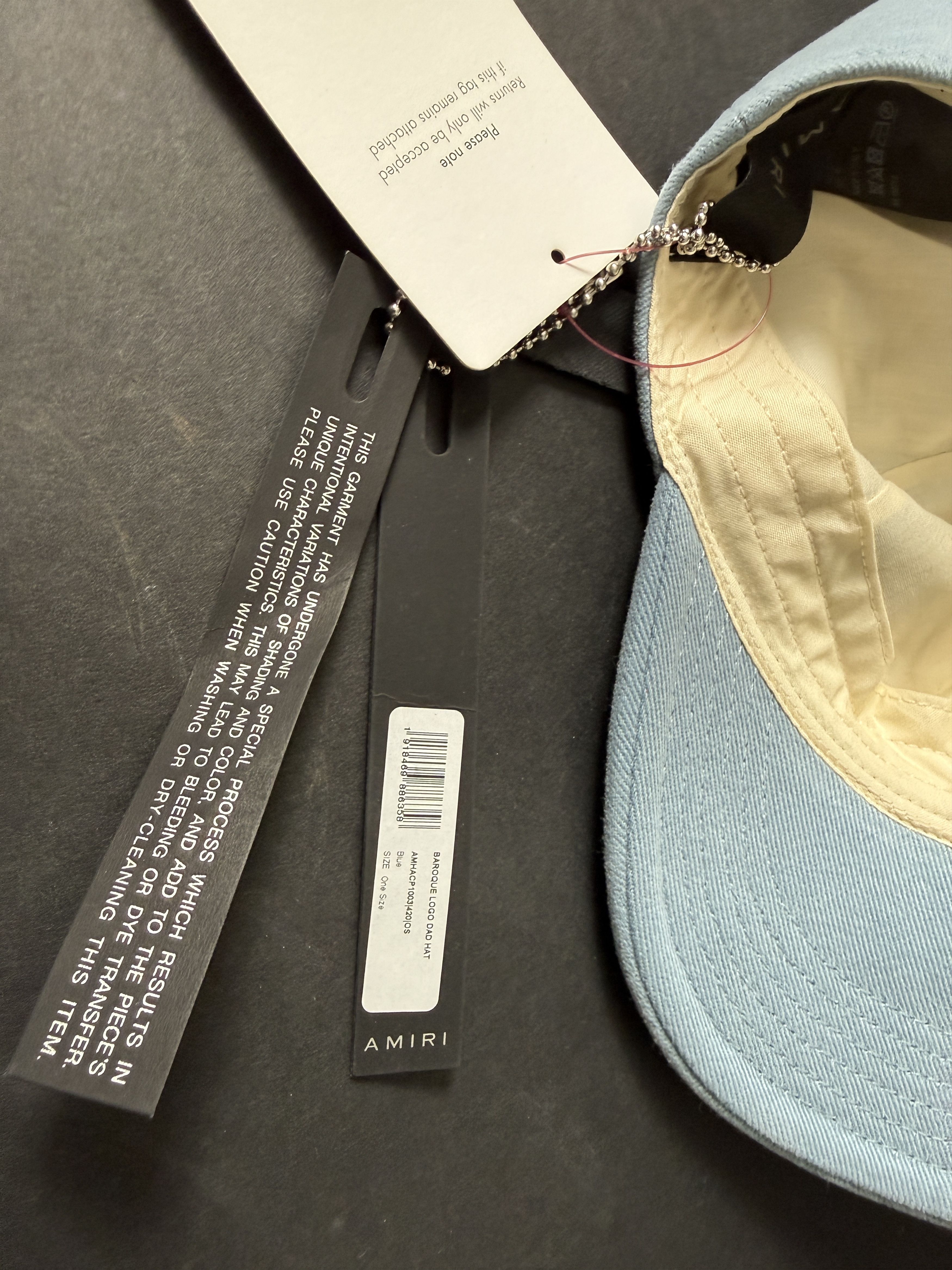 Amiri Barroque Baby Blue Logo Stitched Hat Size ONE SIZE - 6 Thumbnail